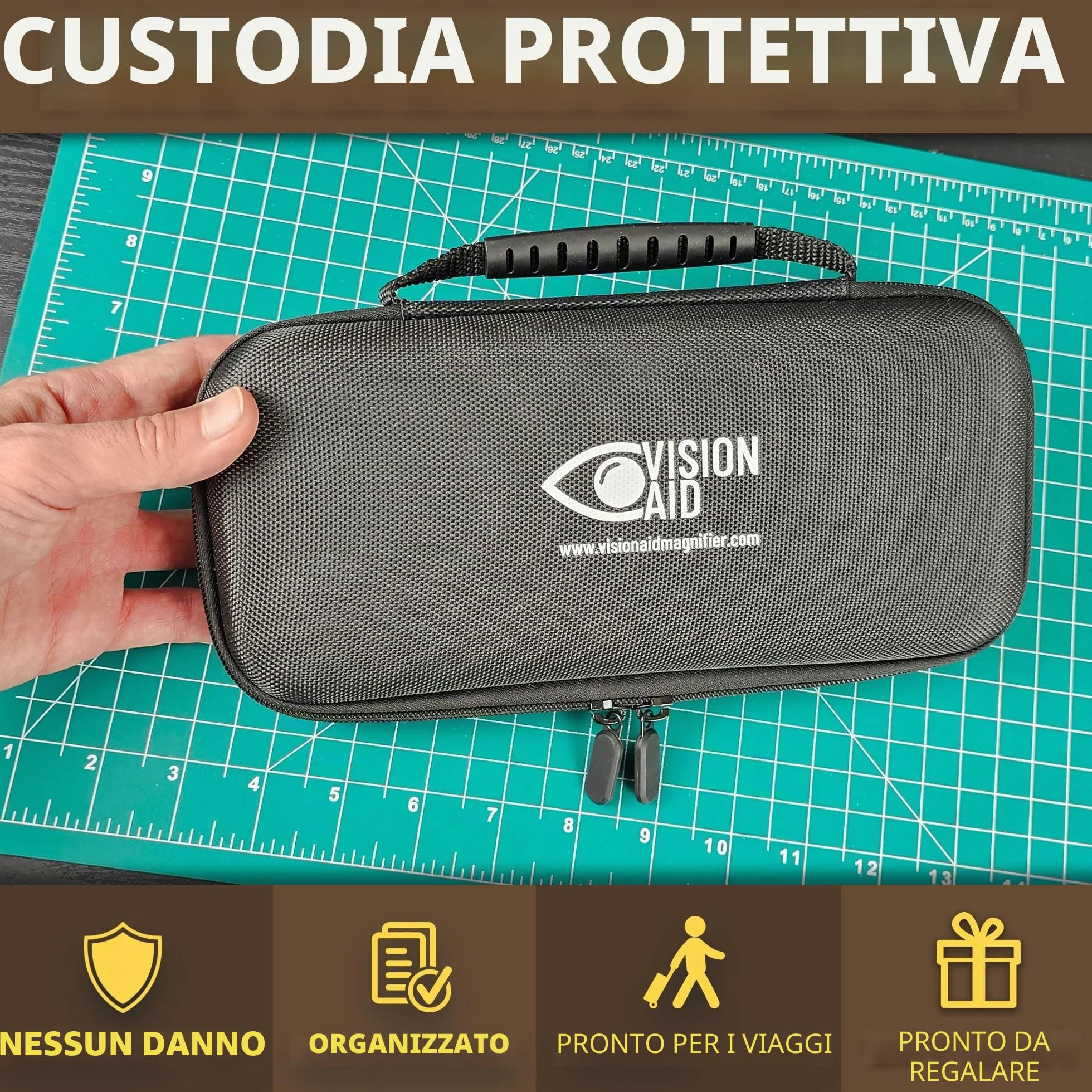 Lente d'ingrandimento 30x a mani libere con 36 LED ultra luminose e custodia 40x per lettura gioielli monete orologi