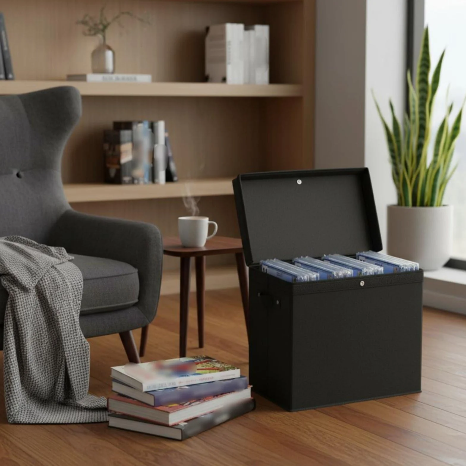 Scatola per Pieghevole Contenitore Organizer Cassetta Archivio con Separatori Regolabili in Tessuto Oxford Impermeabile con Maniglie Adatta a Dormitorio Veicoli