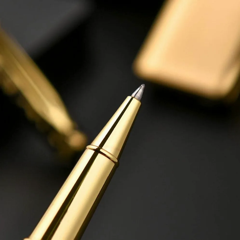 Penna a sfera, penna gel a in metallo a con inchiostro Nero Oro 13,3x1,2 cm