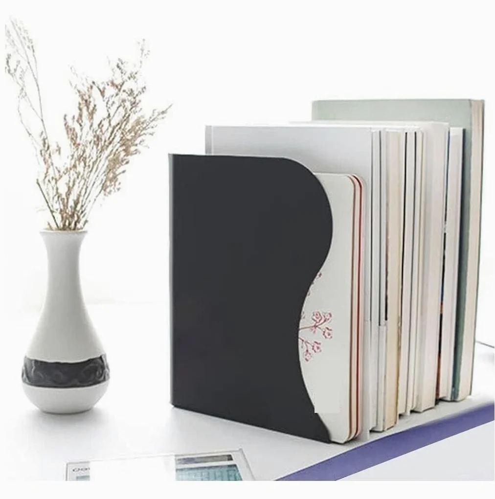 Reggi Libri, Fermalibri Fermalibri in metallo per libri retrattili per carichi pesanti, fermalibri decorativi per divisori da tavolo antiscivolo di grande capacità Ufficio Casa Scrivania(Black)