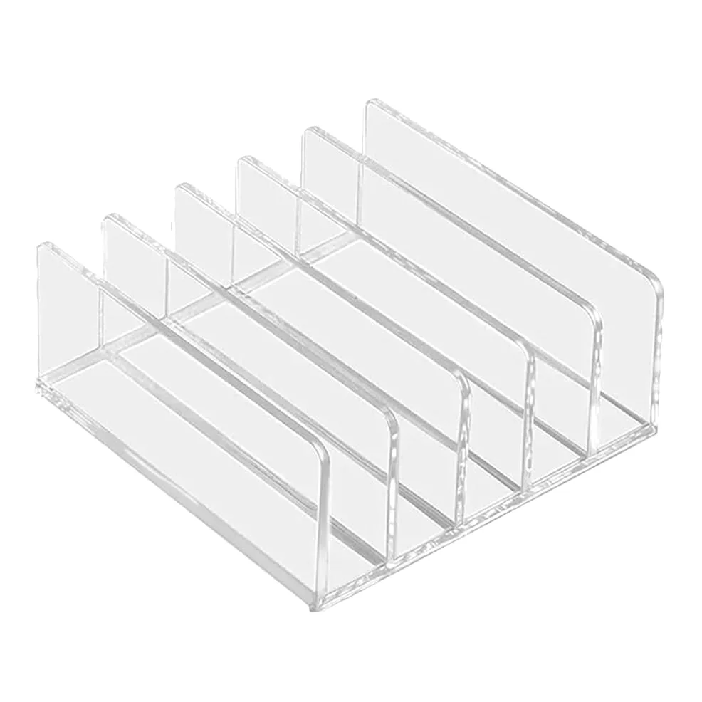 Organizzatore da Scrivania Acrilico per Documenti a 5 Scomparti | Design Aperto, Capienza Ampia, Salvaspazio, Ufficio e Camera da Letto, Aspetto Moderno