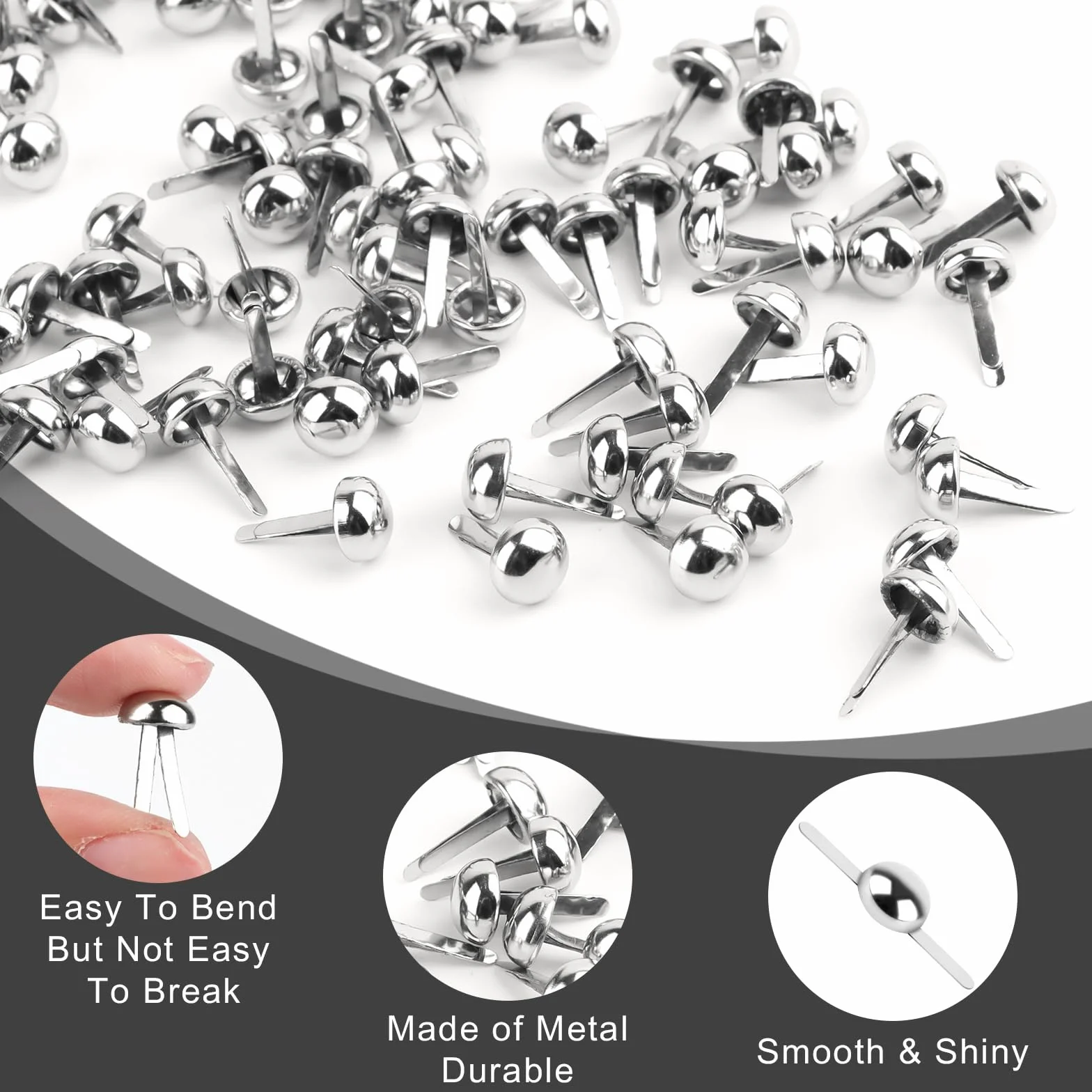 Fermacampioni Scrapbooking 200 Pezzi 8x16 mm Metallo per Carta DIY