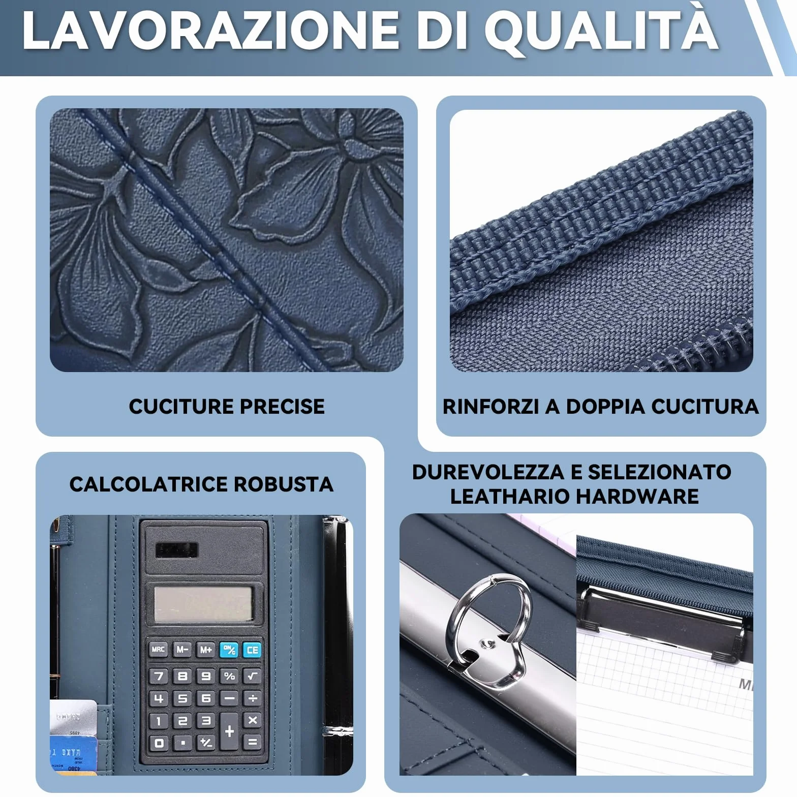 Leathario Cartella Portadocumenti A4 in Pelle PU Portablocchi Unisex per Ufficio Conferenza Cartellina Custodia Organizzatore con Quaderno regalo uomo e donna