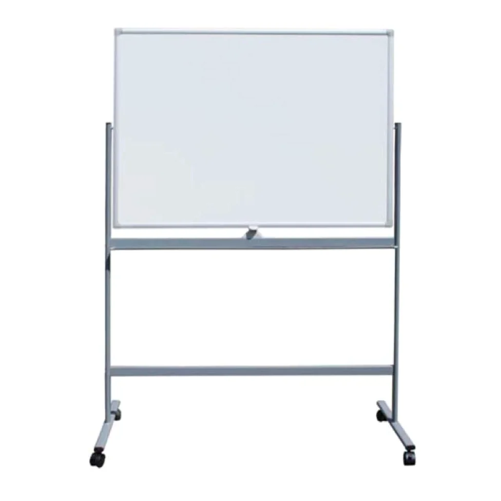 Lavagna bianca magnetica –Doppia superficie- Supporto su ruote (120x150 cm)