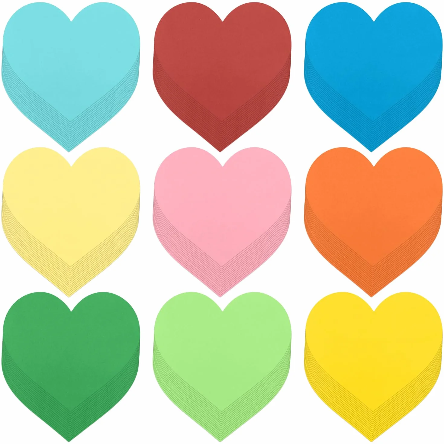 XIHIRCD 144pz Ritagli a Forma Cuore Carta 9 Colori Cartoncino Die-Cuts Decorazioni Bacheca