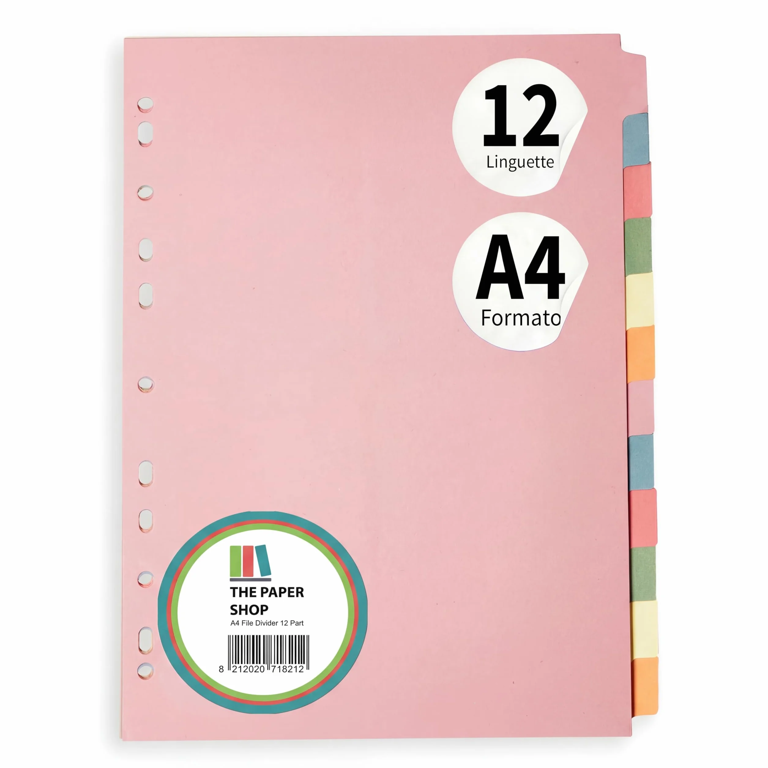 Divisori per raccoglitori con linguette A4 12 parti a 3 anelli