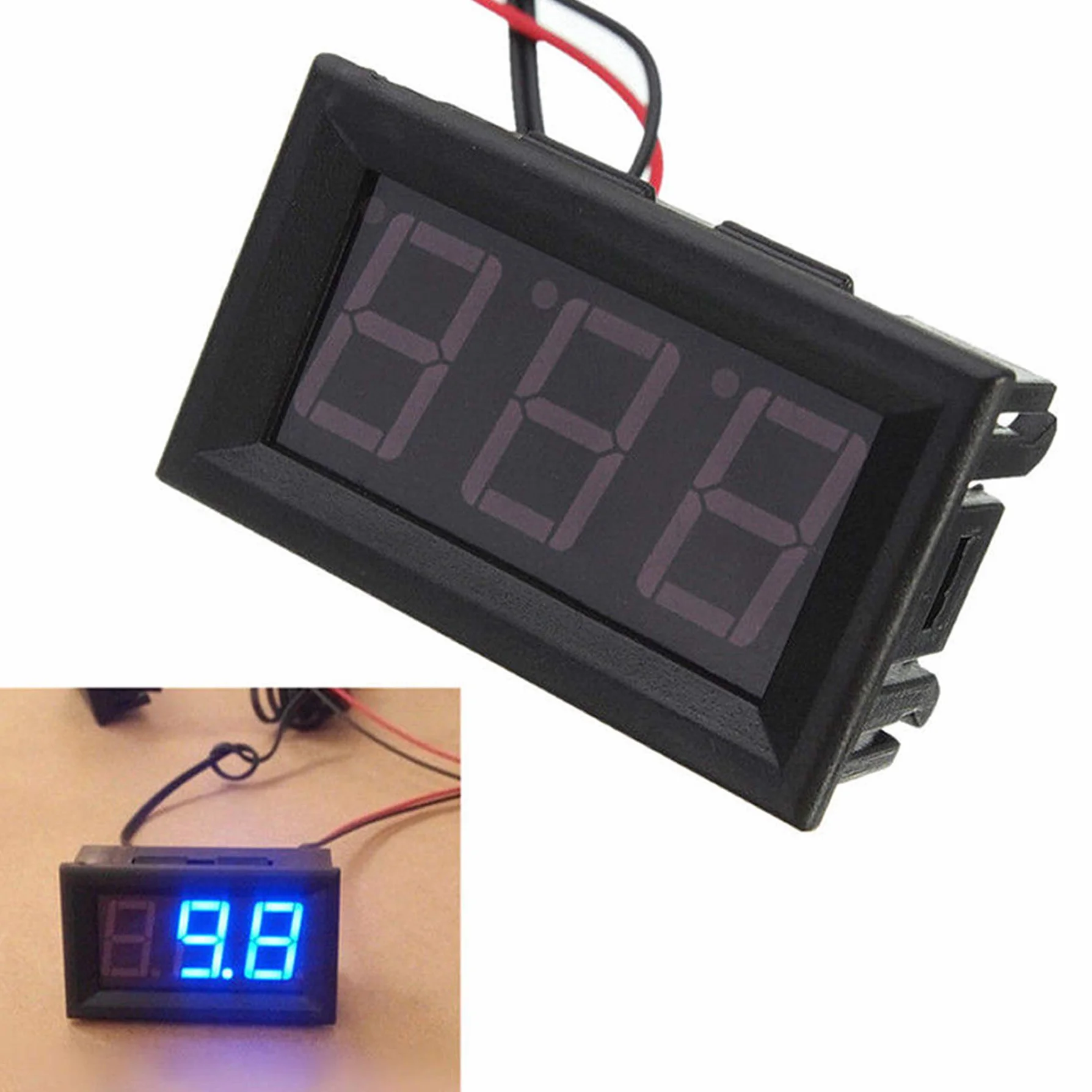 Cyfrowy termometr LED 12 V -50-110°C z czujnikiem niebieski