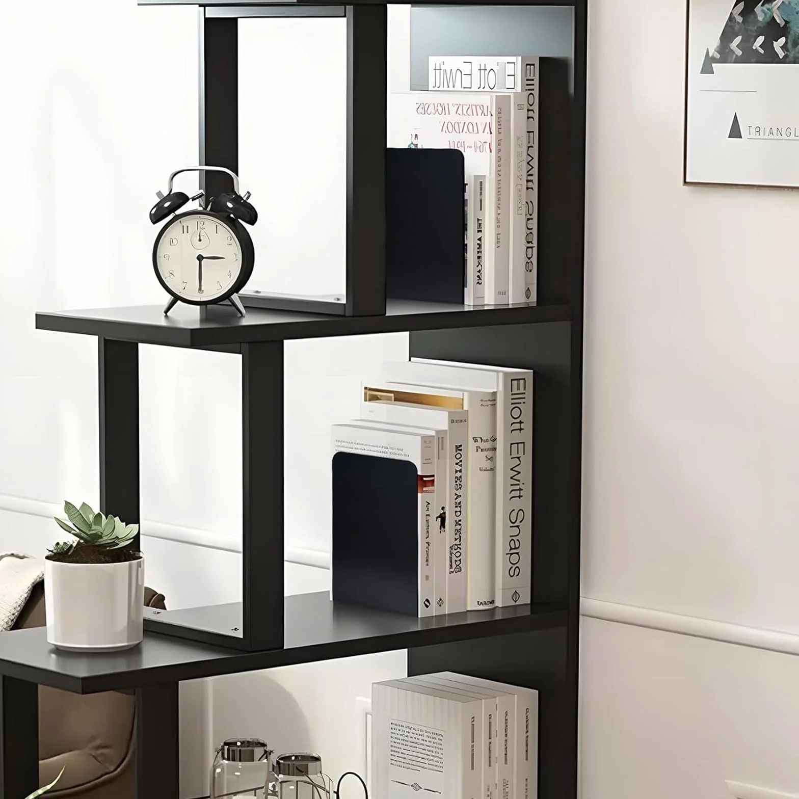 Fermalibri in Metallo Nero Antiscivolo 21 x 9 x 13,5 cm Reggilibri per Scuola, Casa, Ufficio