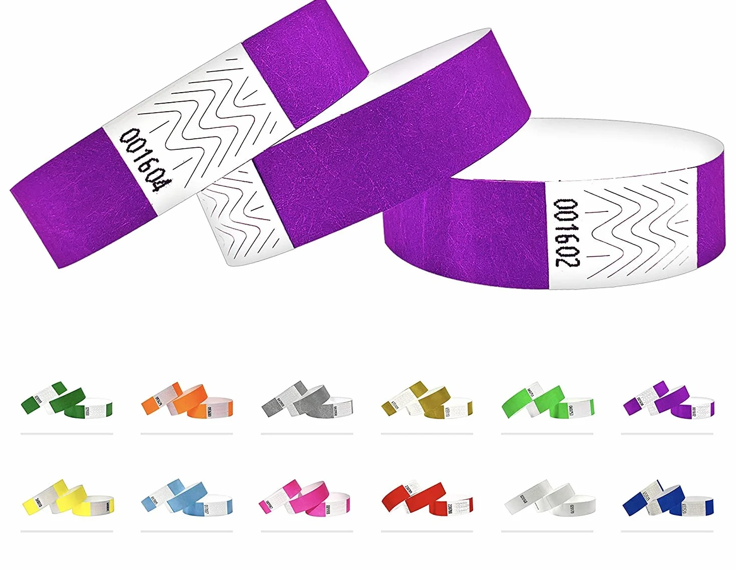 Braccialetti identificativi in Tyvek 19 mm 1000 pezzi Neon Purple