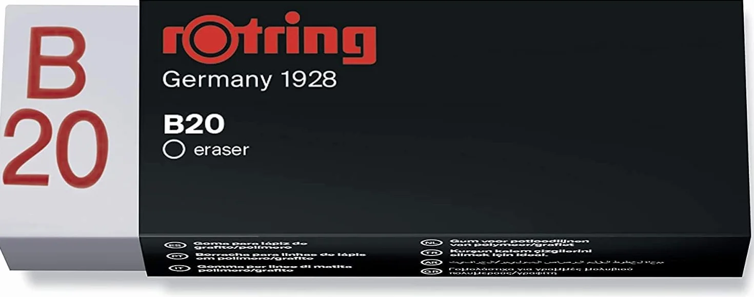 rOtring 800+ matita meccanica e stilo touchscreen | Twist-to-Retact HB 0,5 mm Propelling Pencil | 2 x 12 HB 0.5 mm mine | Gomma B20