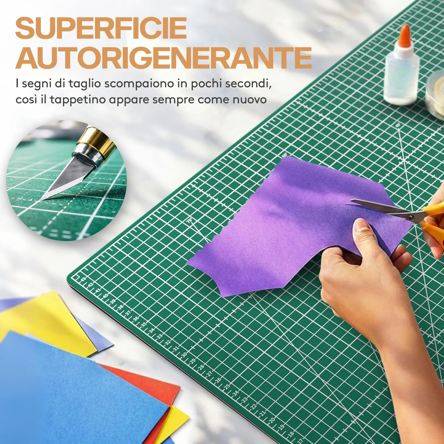 ACROPAQ A2 Tappetino da taglio auto-riparante 60 x 45 cm 5 strati protezione mobili