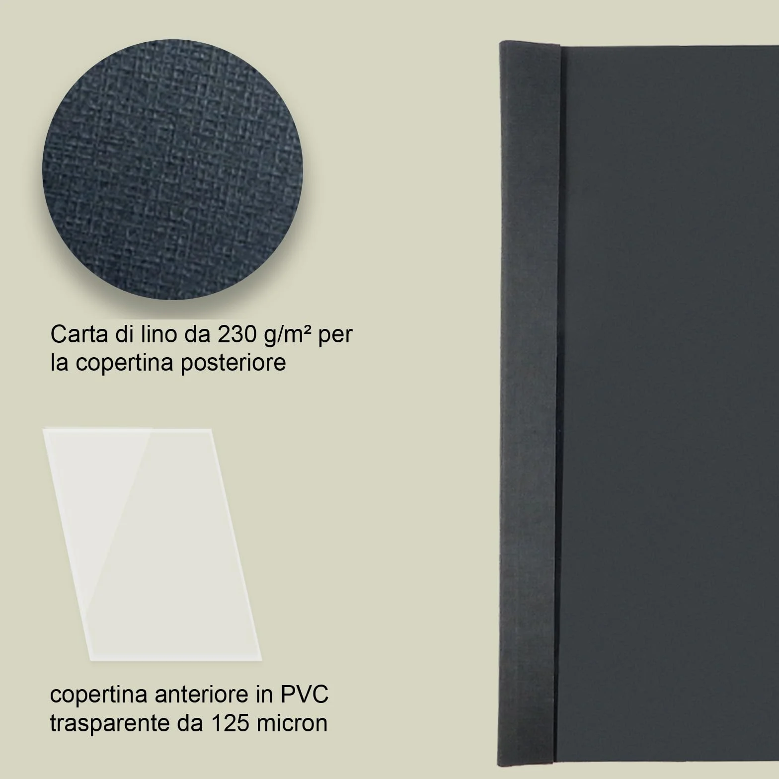 RAYSON Copertine per Rilegatrice Termica, Nero e Bianco, 100 Fogli, 12 mm, A4, Confezione da Pezzi 25