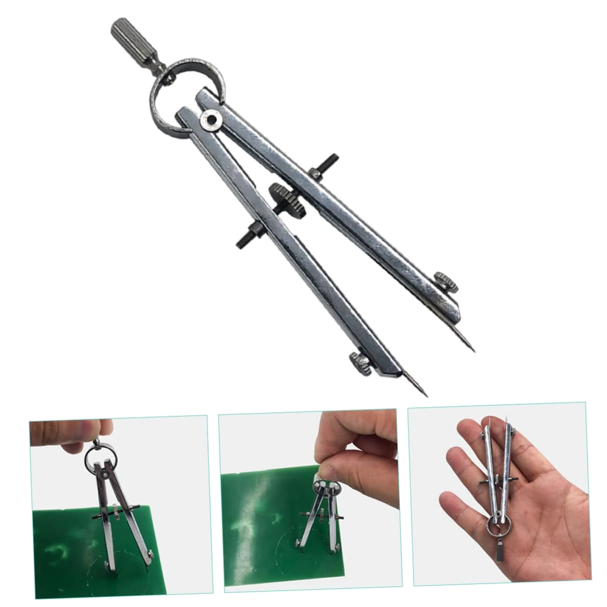 NUOBESTY 4 Pz Bussole Compasso Geometrico Strumento Di Disegno Del Cerchio Bussola Per La Matematica Compasso a Matita Acciaio Inossidabile Maggiore Alunno Materiale Scolastico