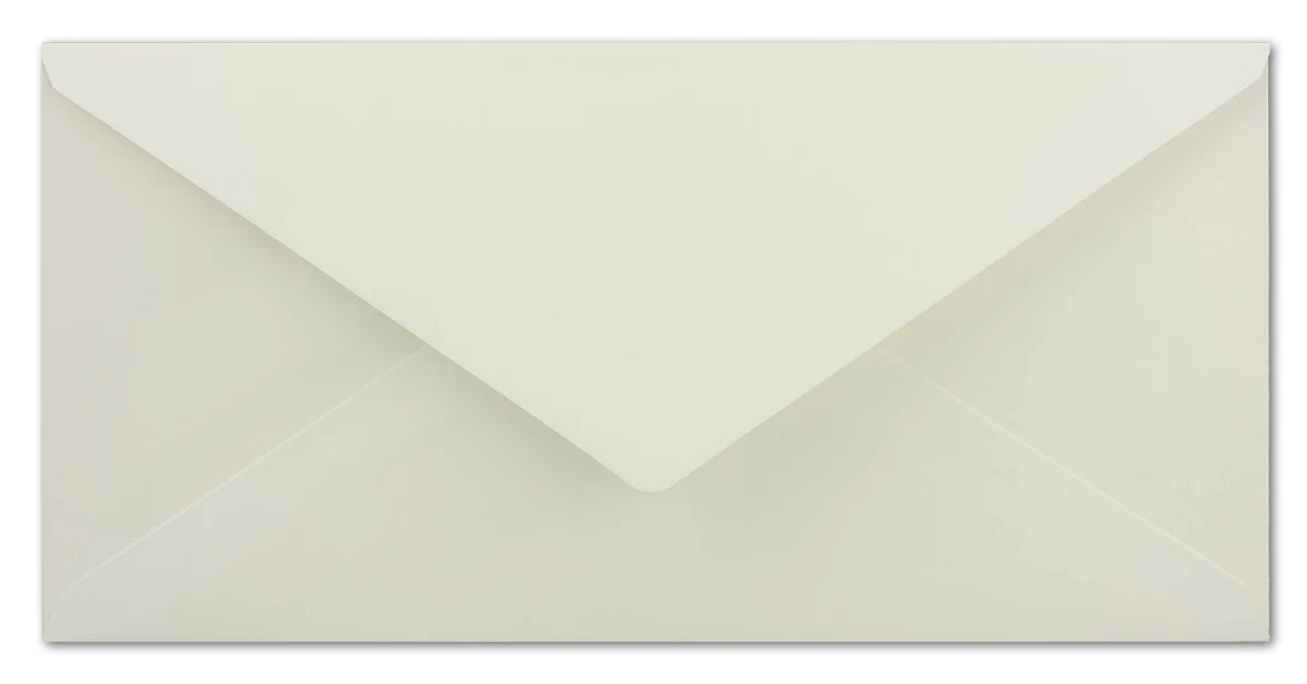 Karten und Co. - Buste per lettere, formato DIN lungo, 80 g/mq, 110 x 220 mm, carta colorata, con lembo a punta 2000 Stück Champagner - DIN Lang