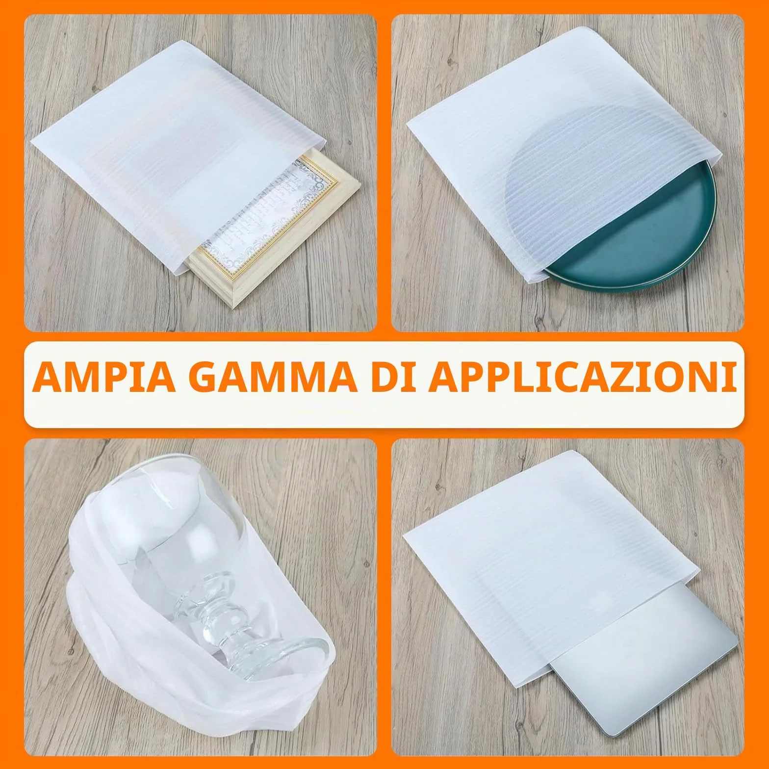 Pluriball Fogli in Poliuretano Espanso 20 x 20 cm 100 pezzi per Imballaggio