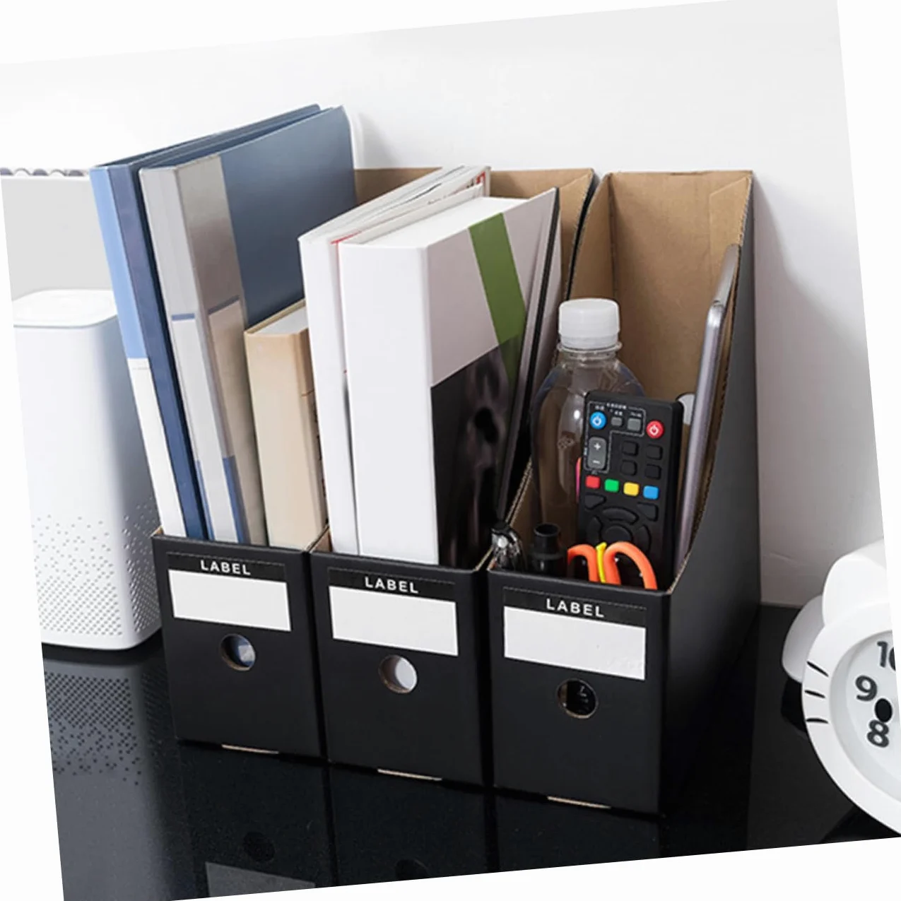 5 pezzi Portariviste in Cartone Kraft Organizer da Scrivania per Documenti e Riviste Scatole Leggere per Archiviazione File e Periodici per Ufficio e Casa