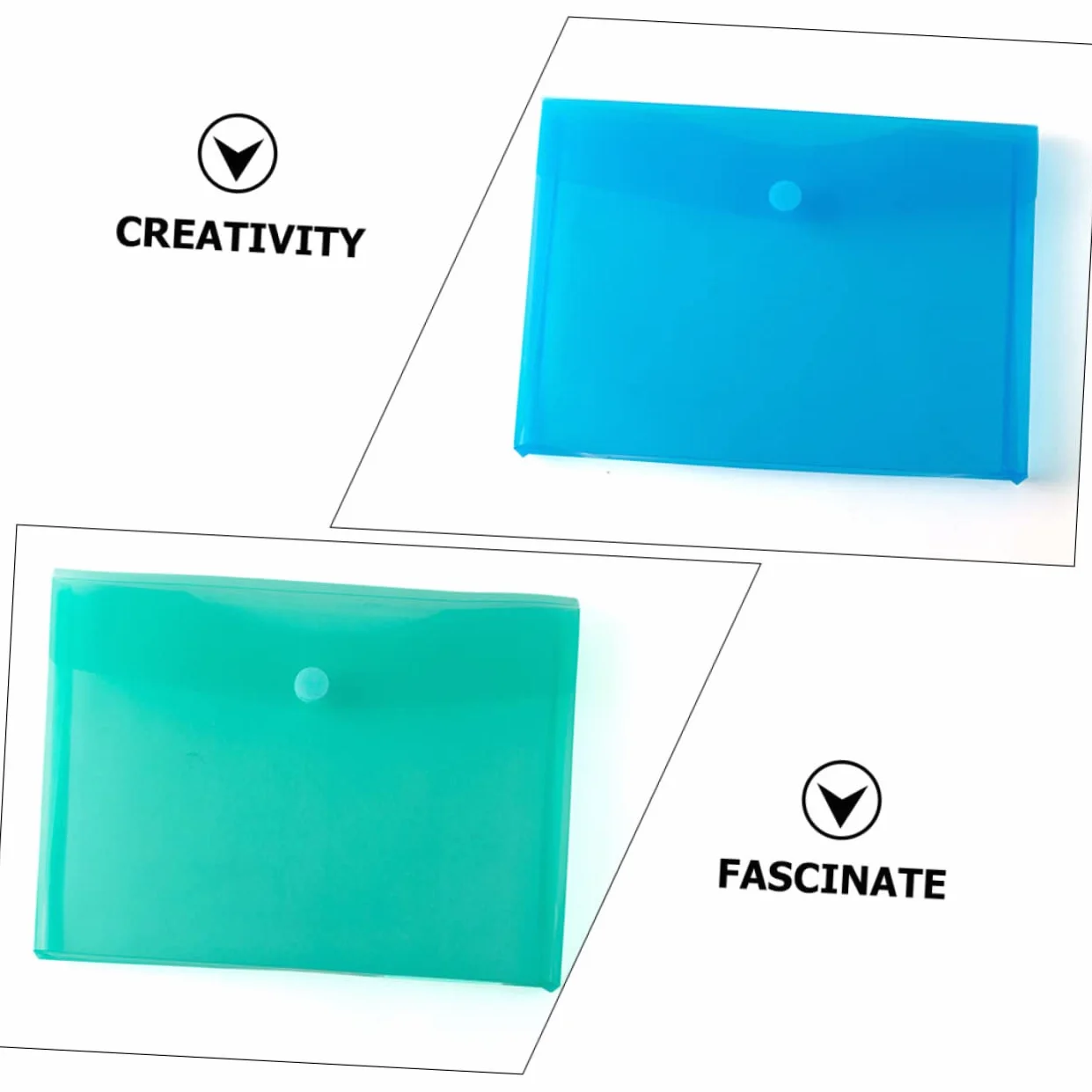 VILLCASE 3 Set Di Cartelle Portadocumenti Per Ufficio Cartelle Portadocumenti Con Bottone Automatico Formato A4 in Plastica Sicura 7 Pezzi*3