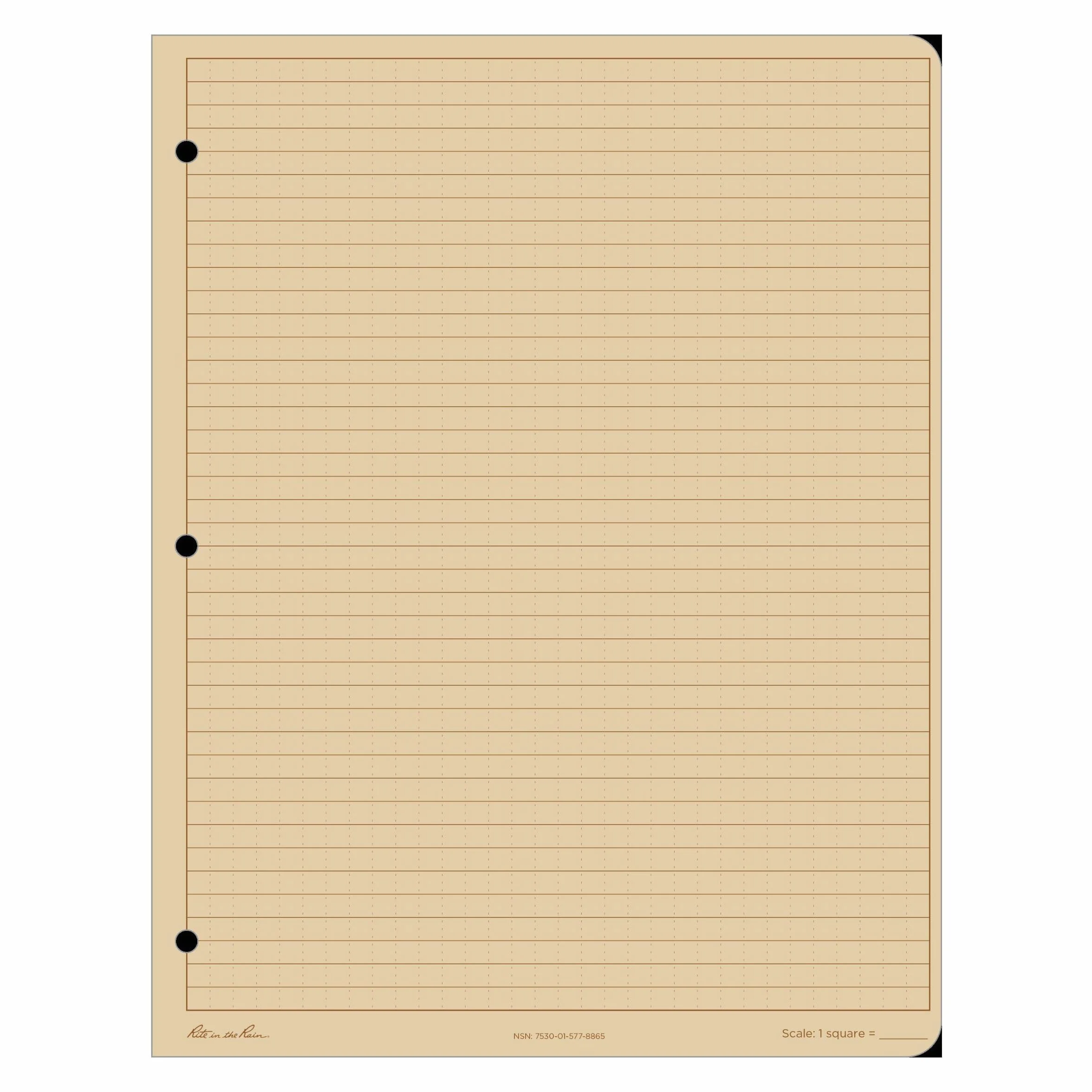 Rite in the Rain - Carta per foglie sfusa resistente alle intemperie, 21,6 x 27,9 cm, 32# Tan, motivo universale, confezione da 100 fogli (n. 982T-MX)