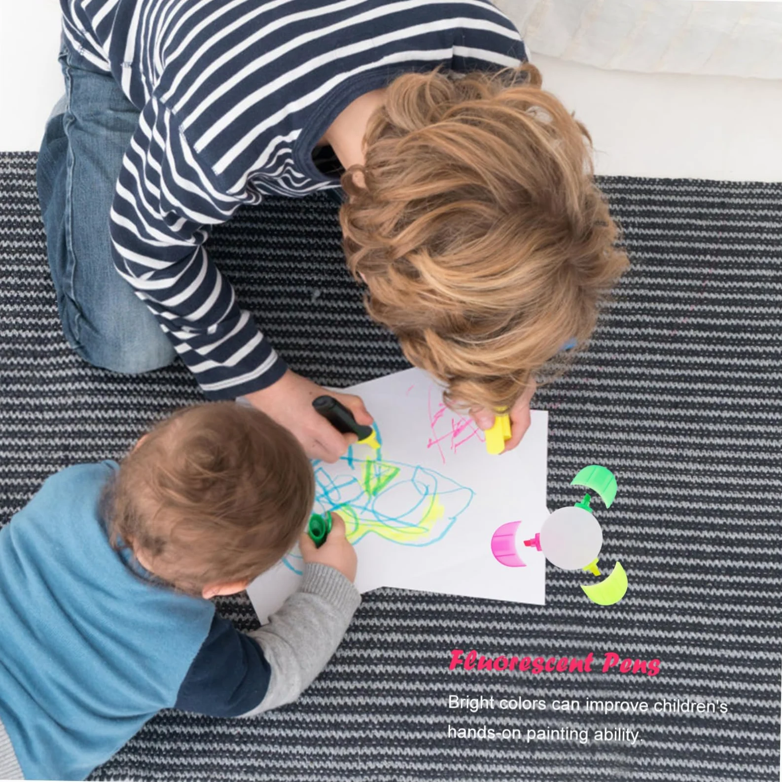 Housoutil 3 Set Fluorescenti Evidenziatori Colorati Per Scuola E Ufficio Per Scrittura 5 Pezzi * 3