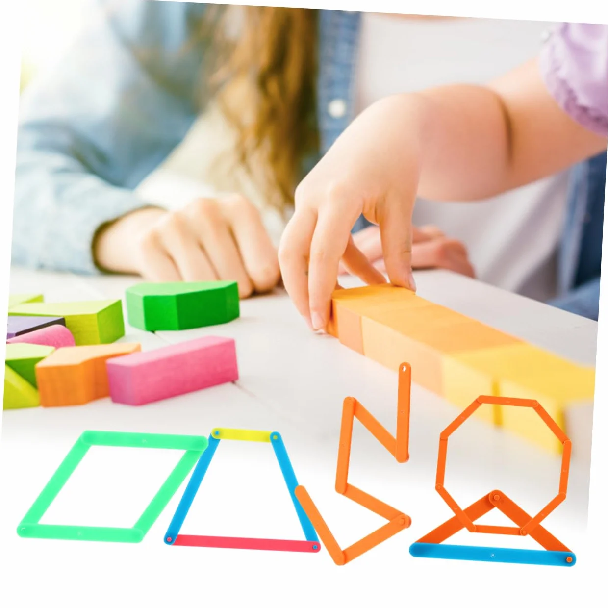 Strisce Poligonali Didattiche per Insegnare Forme Geometriche Bastoncini per Matematica Gioco Educativo 50 pezzi