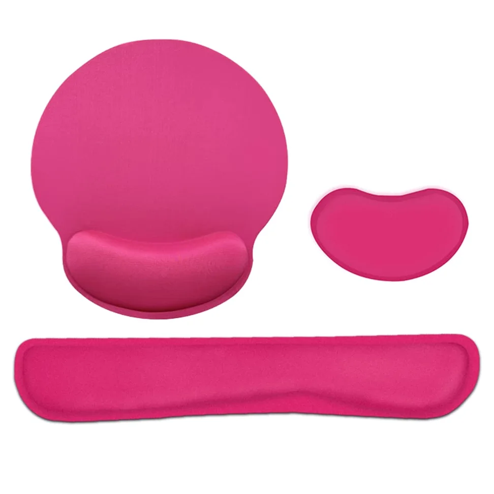 Acouto Poggiapolsi Ergonomico per Tastiera Set Poggiapolsi con Base in Tessuto Antiscivolo in Gomma Massimo Supporto per o PoggiapolsiPoggiapolsi per MousePoggiapolsi per TastieraPoggiapolsi (Rosa