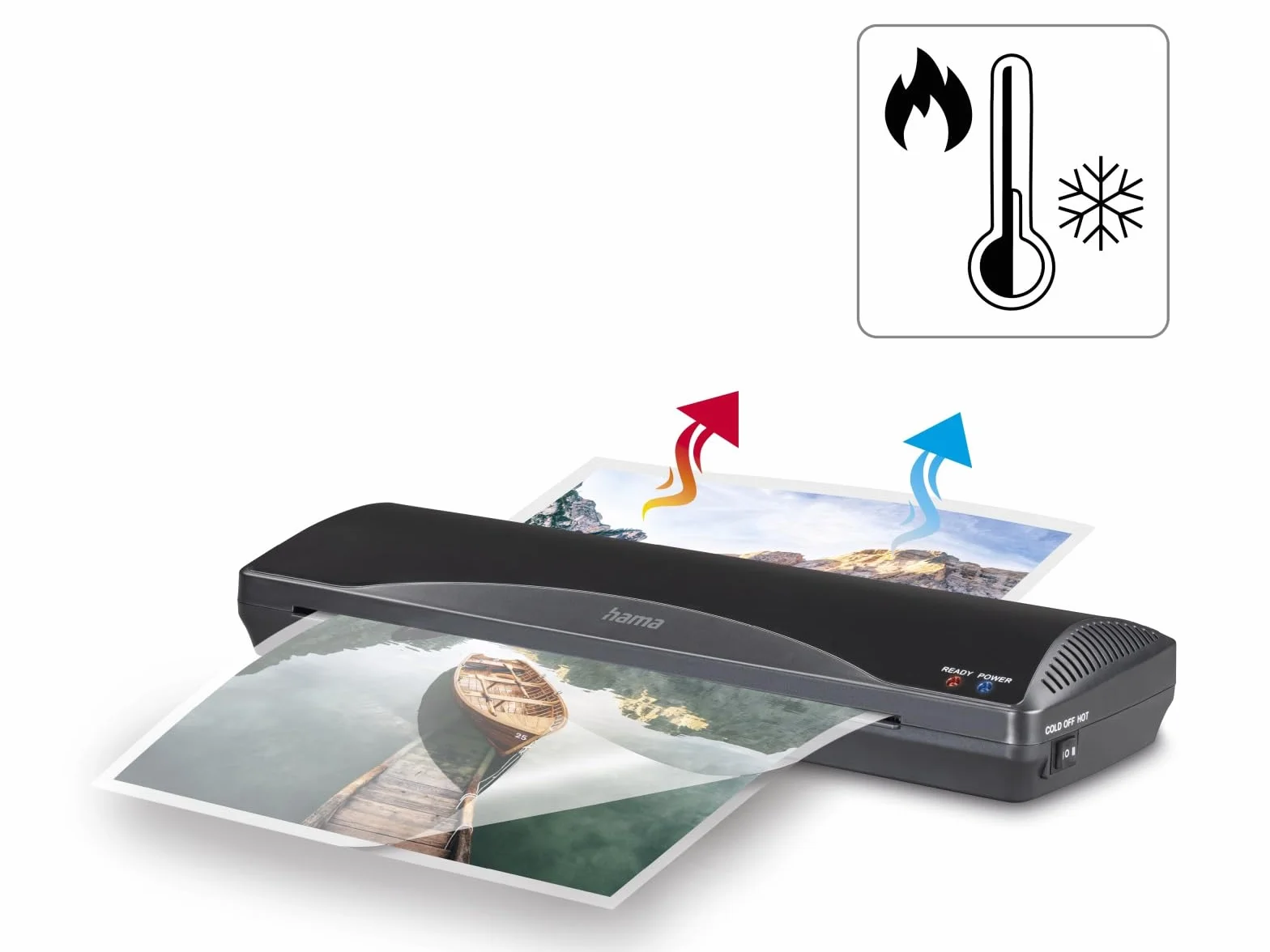 Hama 00050562, Laminatrice a caldo e a freddo Home and Office per Fogli A3, Nero