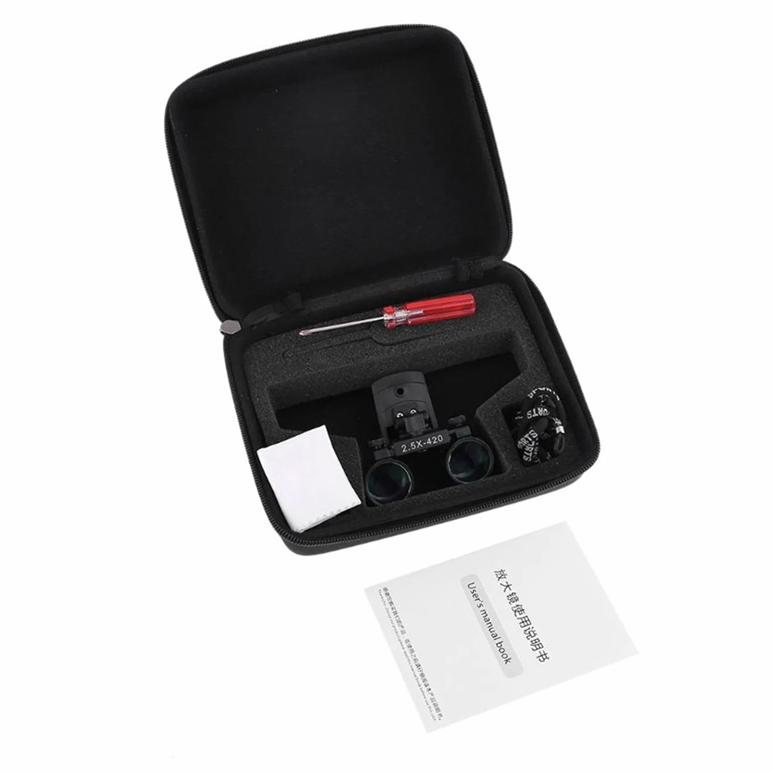 Lente d'ingrandimento, lente d'ingrandimento della fascia, lente di ingrandimento dentale 2,5x 3,5x binoculare, lente in vetro ottico chirurgico, lente a clip per dentista (Lightning Deals-3,5X)
