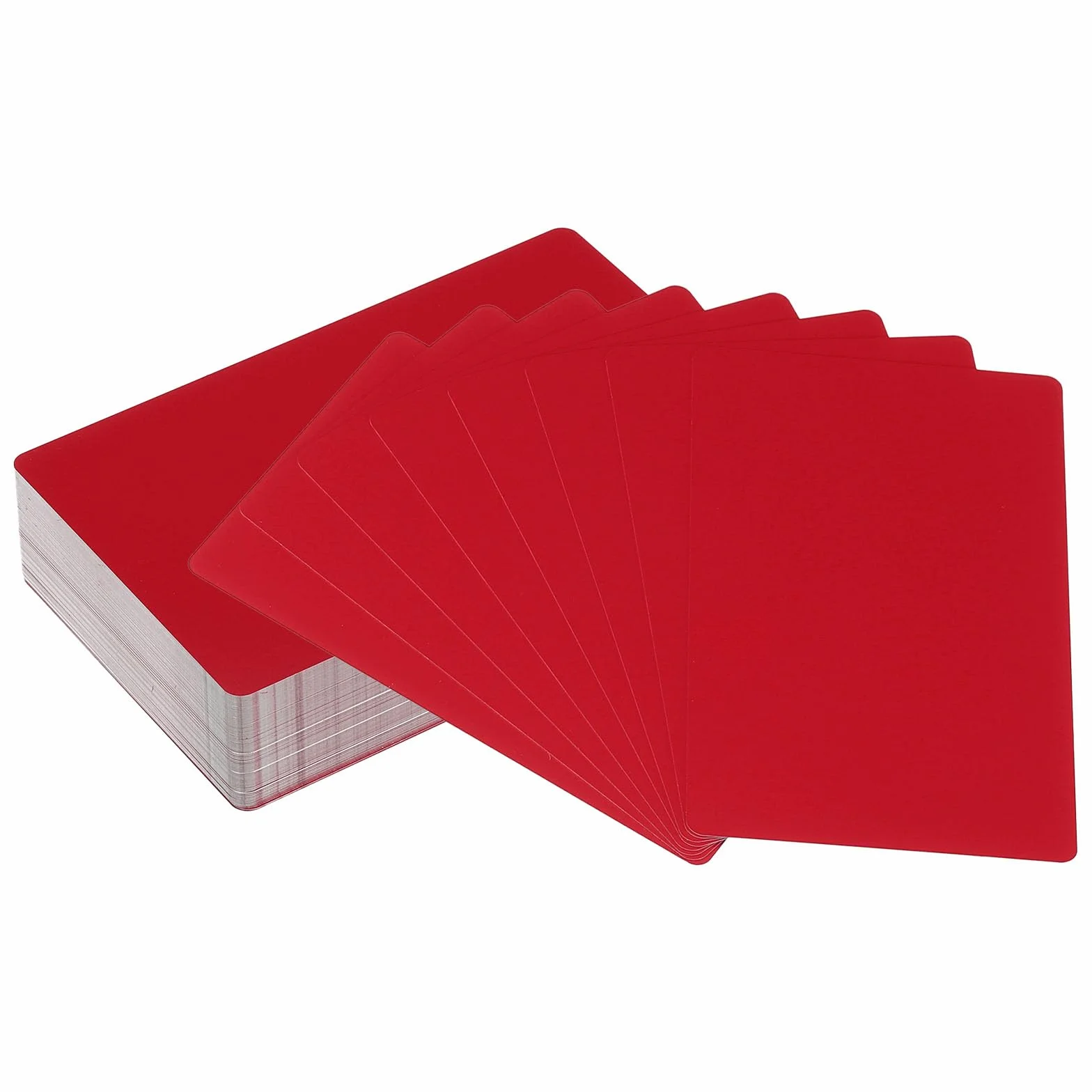 PATIKIL 100 Biglietti Visita Metallo Vuoti, 0.21mm Spessore 3.4x2.1 Pollici Alluminio Laser Incidere, Rosso