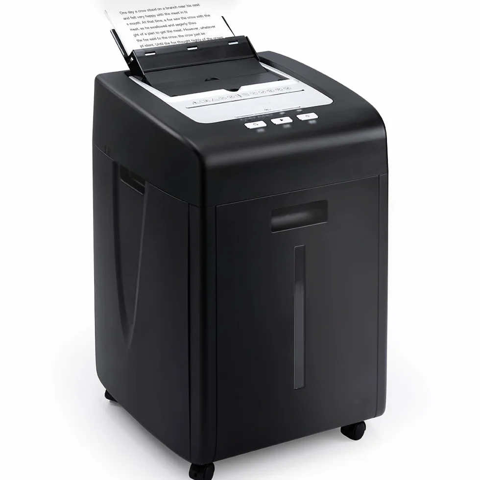 Distruggi Documenti Automatico Professionale: Trituratore 200 Foggi CD Grande Capacità 35L P5 Microframmenti 60 Minuti Continui Silenzioso per Ufficio Casa Archivio Scuola Attività