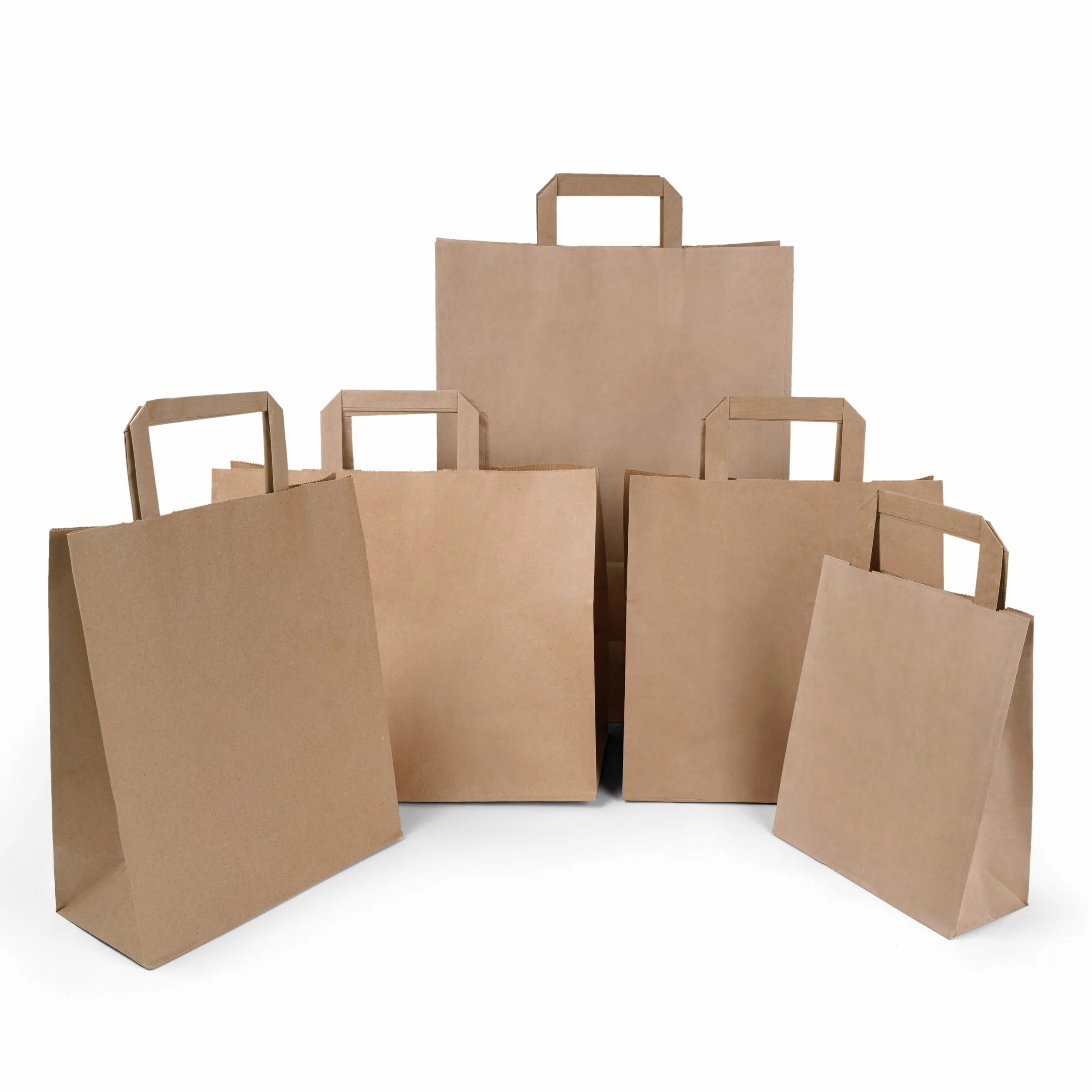 Inoverse 250 Borse in Carta Kraft con Manici, 26x17x25 cm Sacchetti Regalo Marroni