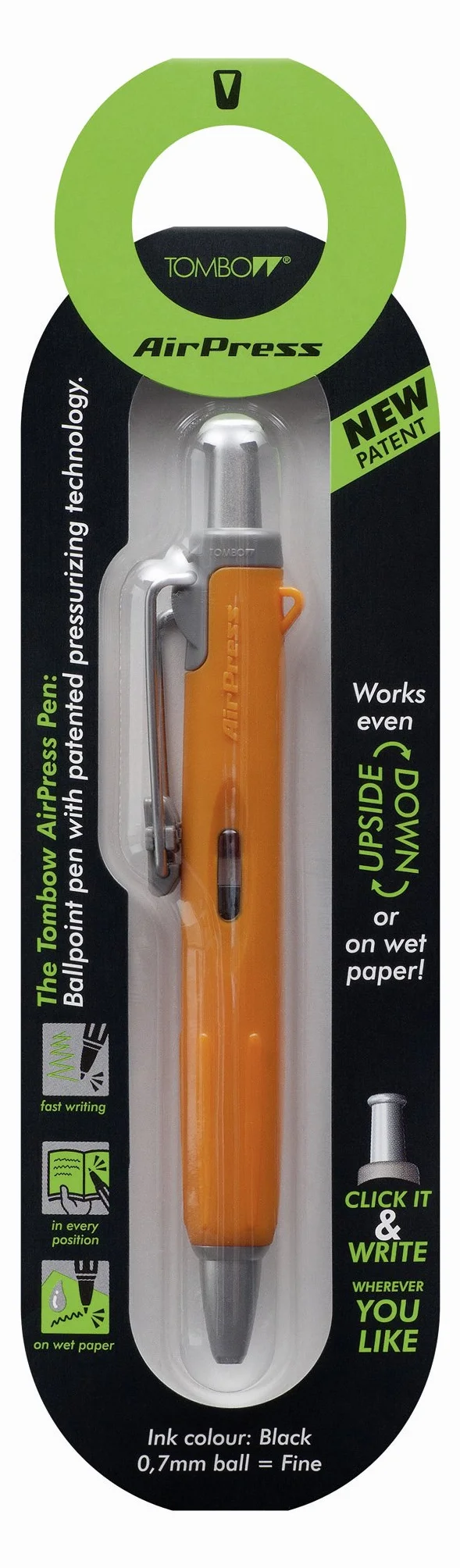 Tombow BC AP54 Penna a sfera Air Press con tecnologia ad aria compressa arancione confezione da 1 pezzo