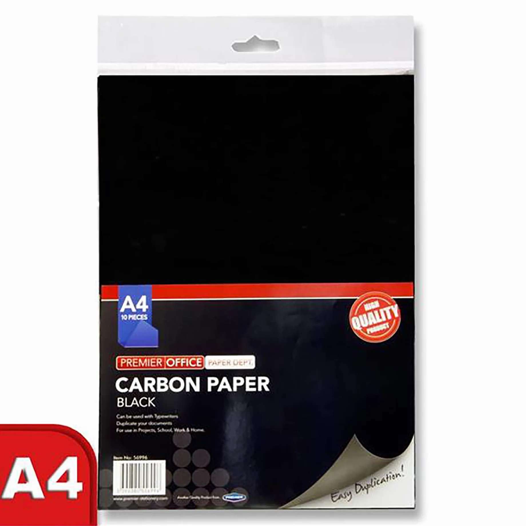 Premier Stationery Carta in carbonio A4 10 fogli Nero