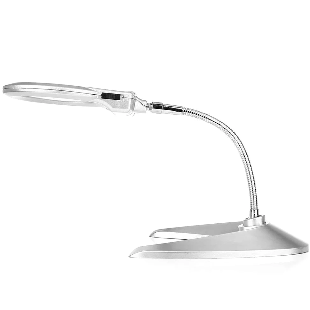 Lente d'Ingrandimento Pieghevole a LED, Lampada da Tavolo Pieghevole da Donna con Supporto in Metallo, Lente d'Ingrandimento con Scala, Nuvole di Buon auspicio