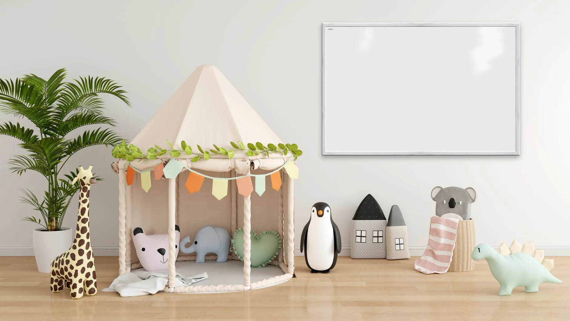 ALLboards Lavagna Magnetica Cancellabile a Secco Bianca con Cornice Bianco in Legno 90x60cm