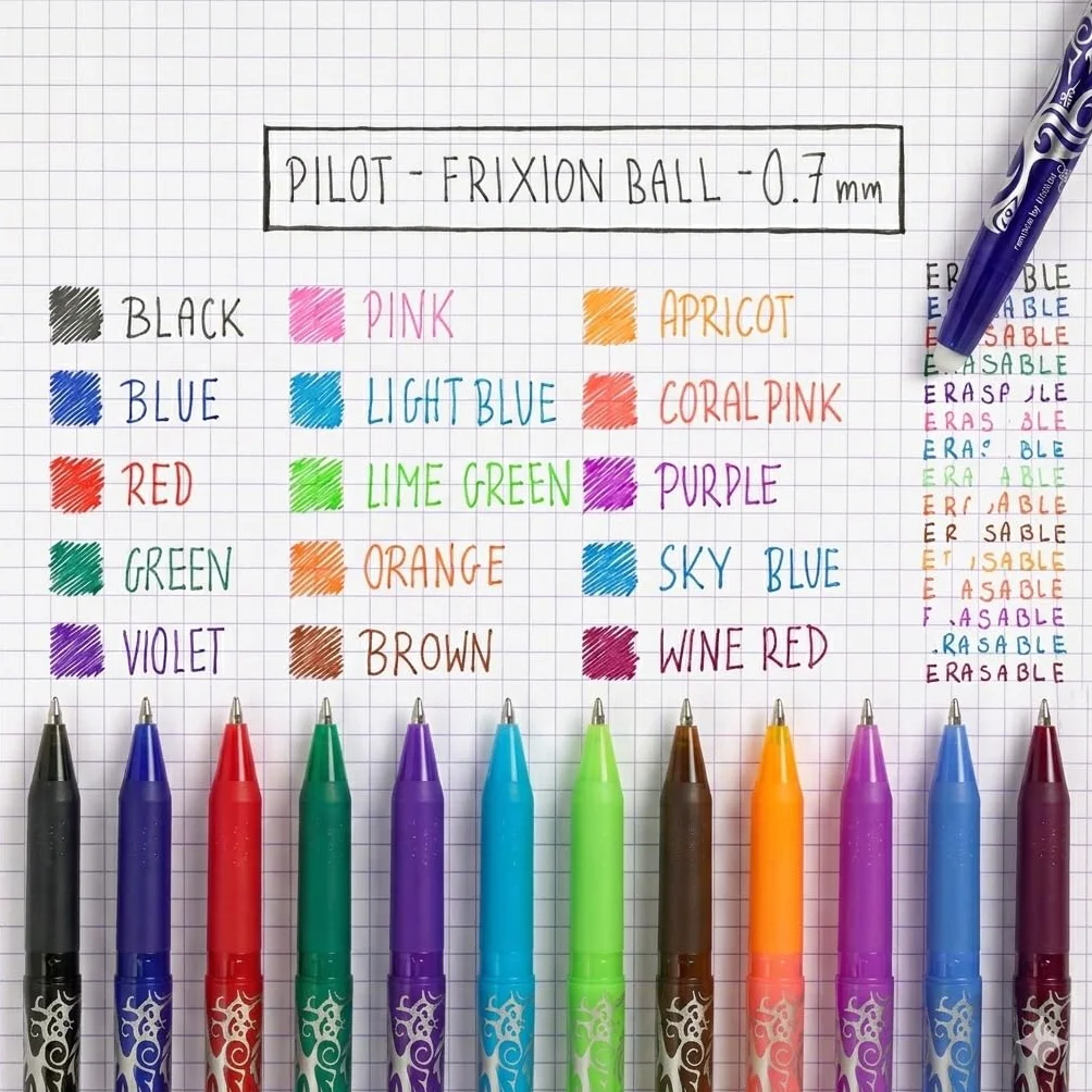 PILOT Frixion Ball Penna Cancellabile Termosensibile Blu Tratto Medio 5 Pezzi