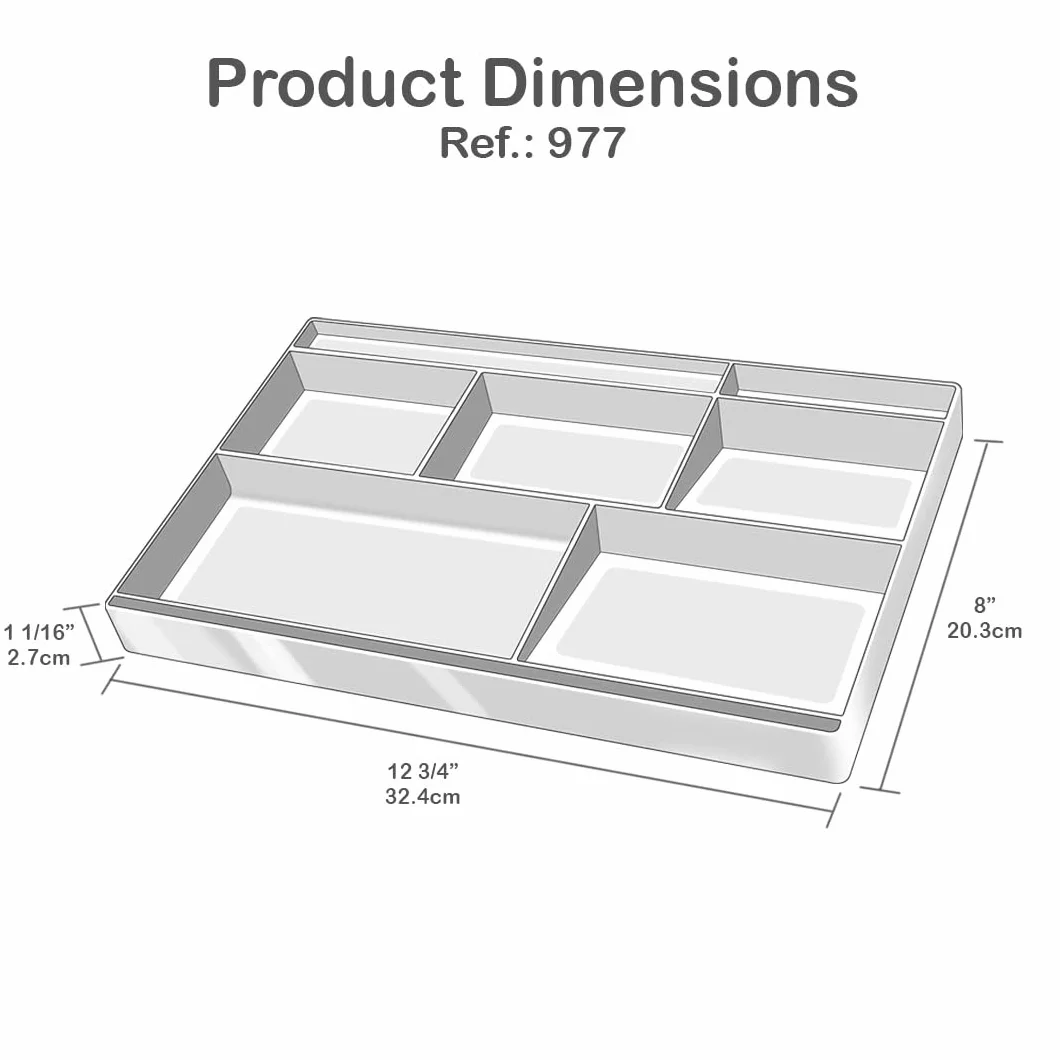 Acrimet Vassoio Organizzatore 8 Scomparti Plastica 32,4x20,3x2,7 cm Nero