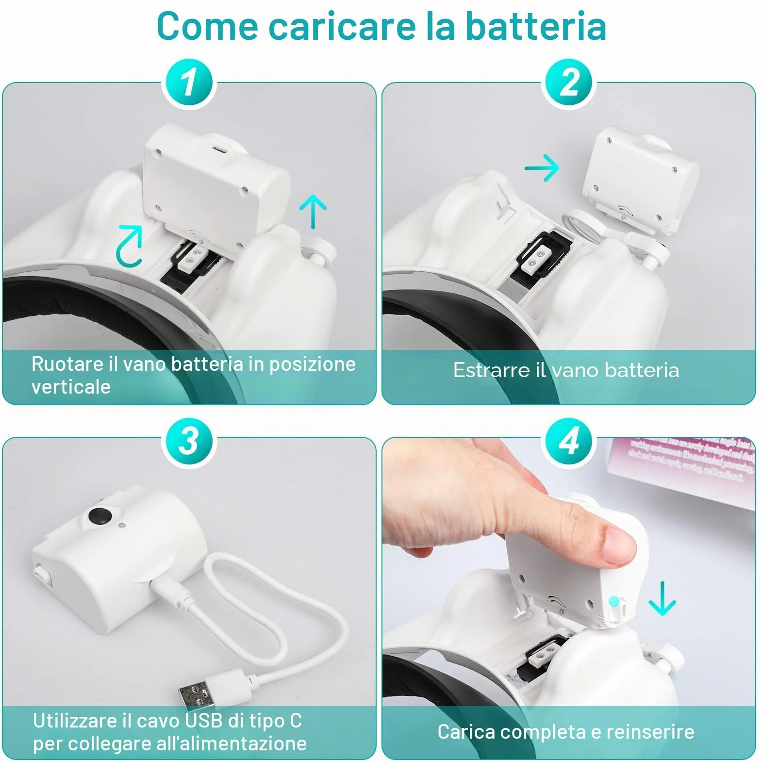 Occhiali d'ingrandimento frontale ricaricabile con luce LED, mani libere e 6 lenti rimovibili per lavori ravvicinati, lettura, gioielli, artigianato, riparazione 82000MC
