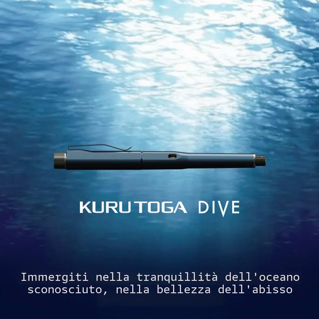 三菱鉛筆 Uni Kuru Toga Dive - Portamine, rotazione automatica della mina e avanzamento automatico regolabile, 0,5 mm, colore: Blu Abyss