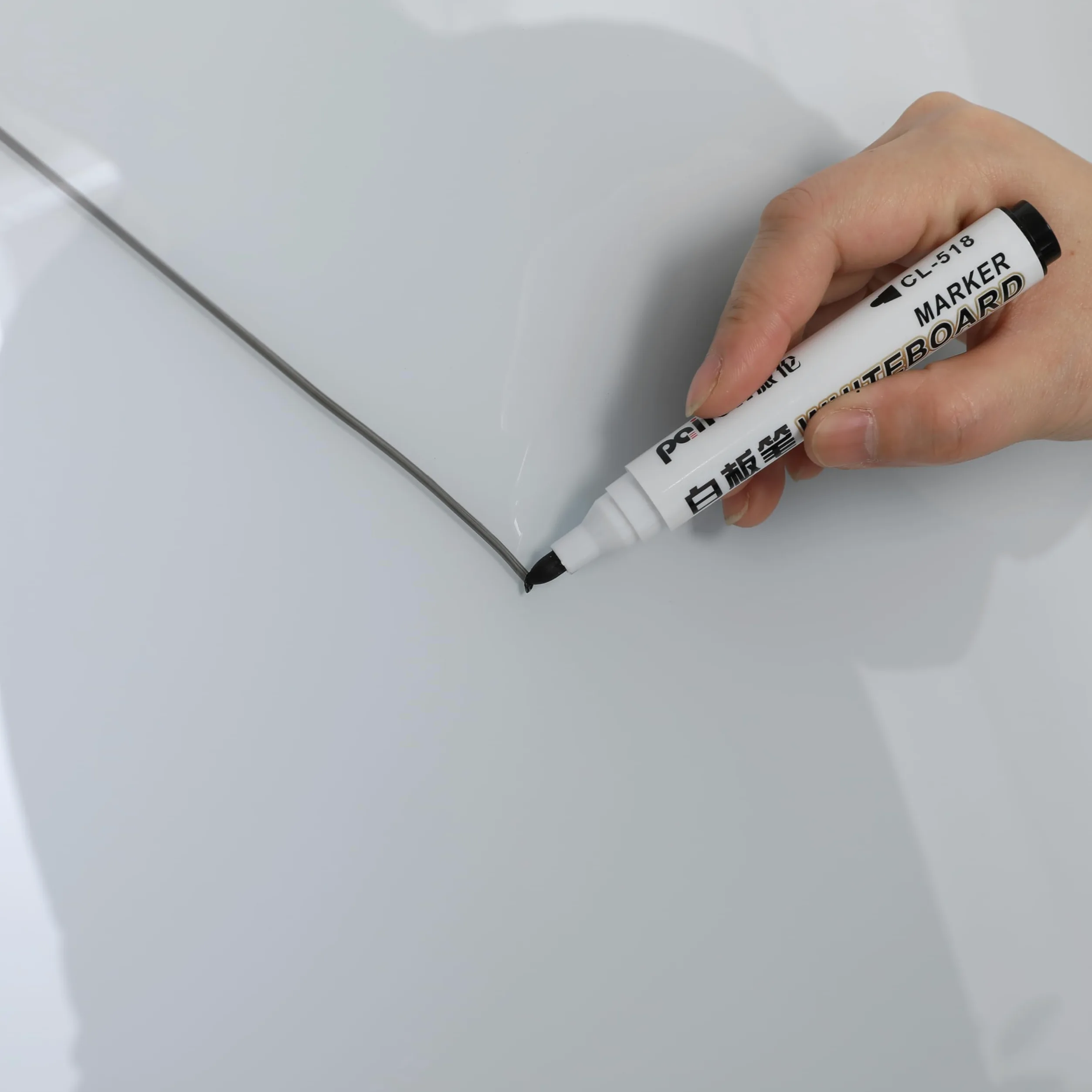 Lavagna in Vetro Temprato con Supporto, Regolabile, Bianco, 90x60 cm