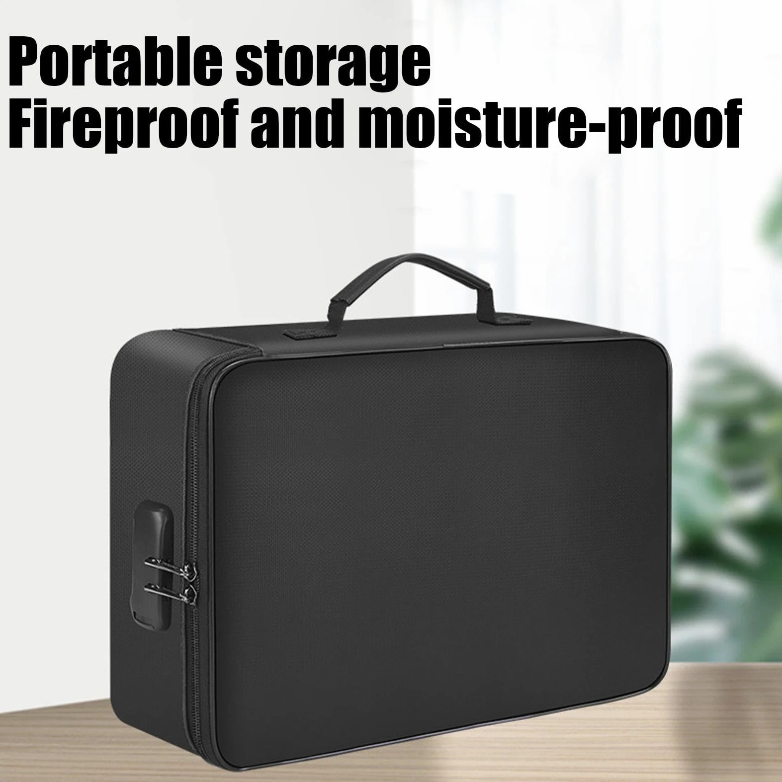Cassetta Ignifuga Portadocumenti Tasche Portatili Resistenti All'Acqua | Borsa portacarte a serratura Scatola organizer portatile In Caso di Morte con tasche per documenti