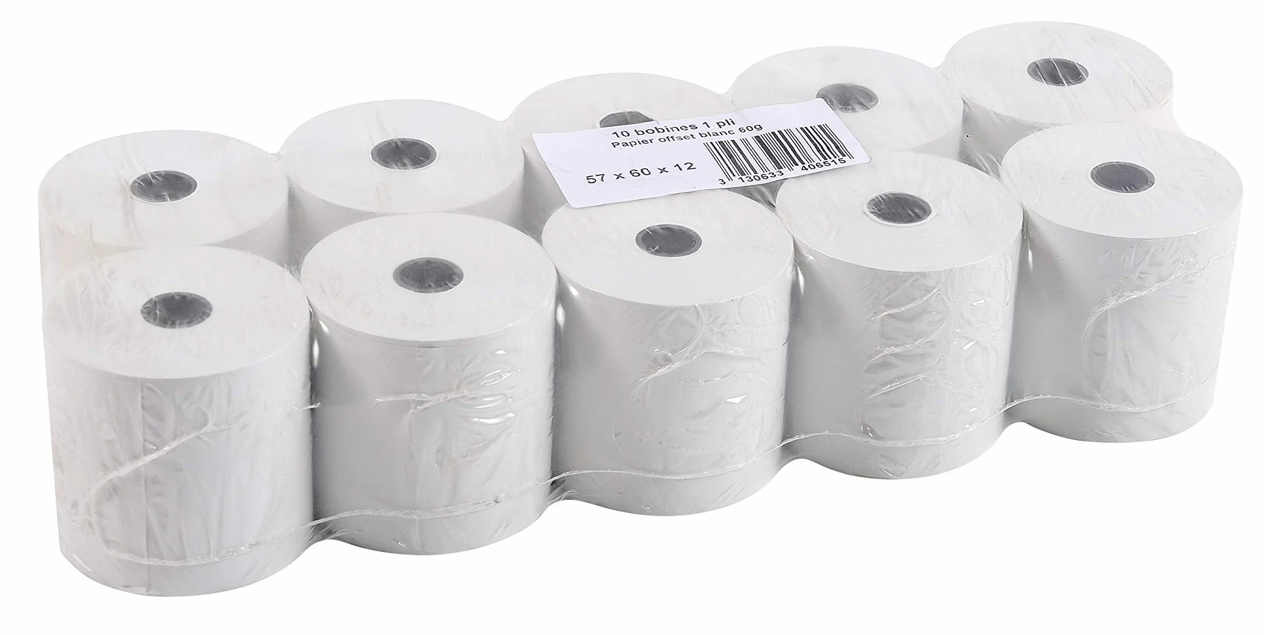 Bobines offset blanc 64g/m² 57x60x12x44-1 pli
