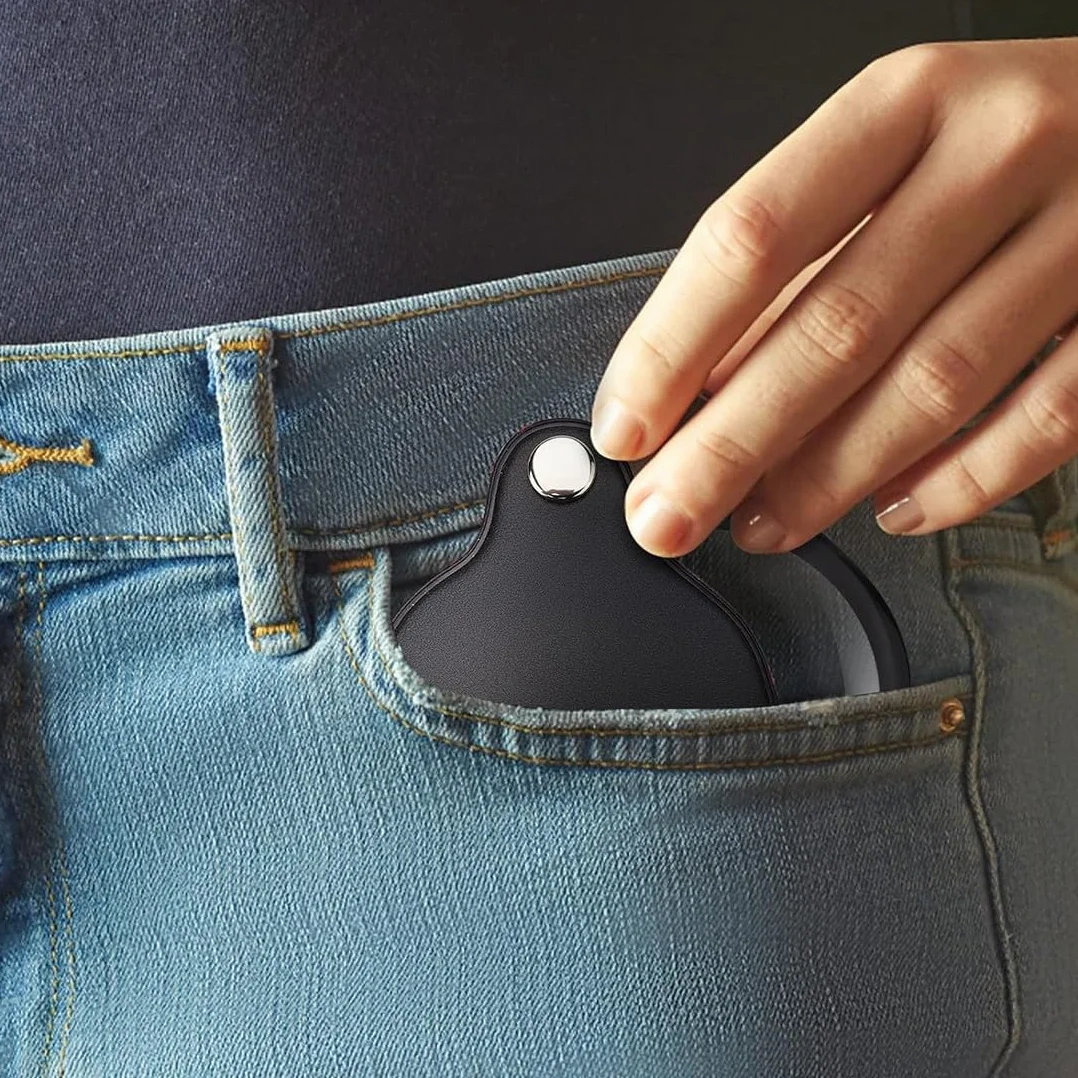 Lente di ingrandimento tascabile pieghevole 2 pezzi vetro ottico con custodia in pelle