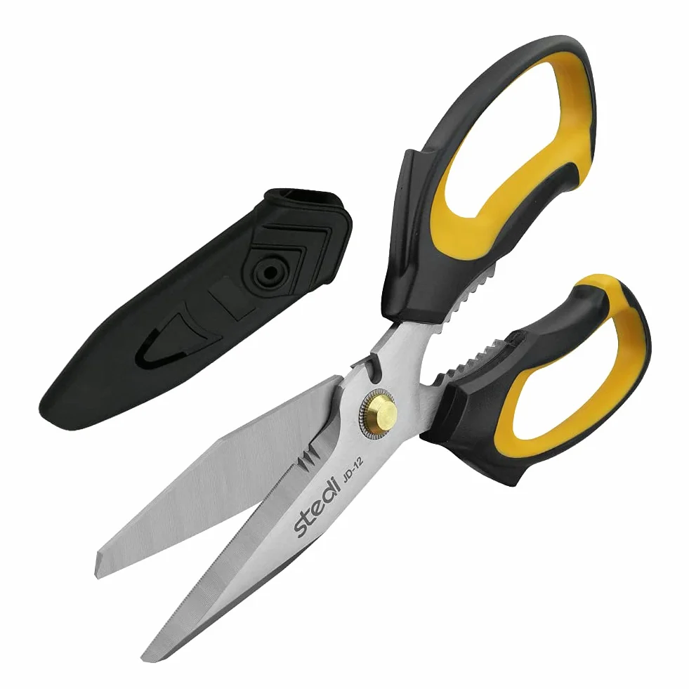 Stedi,Forbici professionali da 22.9 cm, in cartone e tappeti, estremamente confortevoli, impugnatura morbida e lame di precisione in acciaio inox, pelle, tessuto da cucito