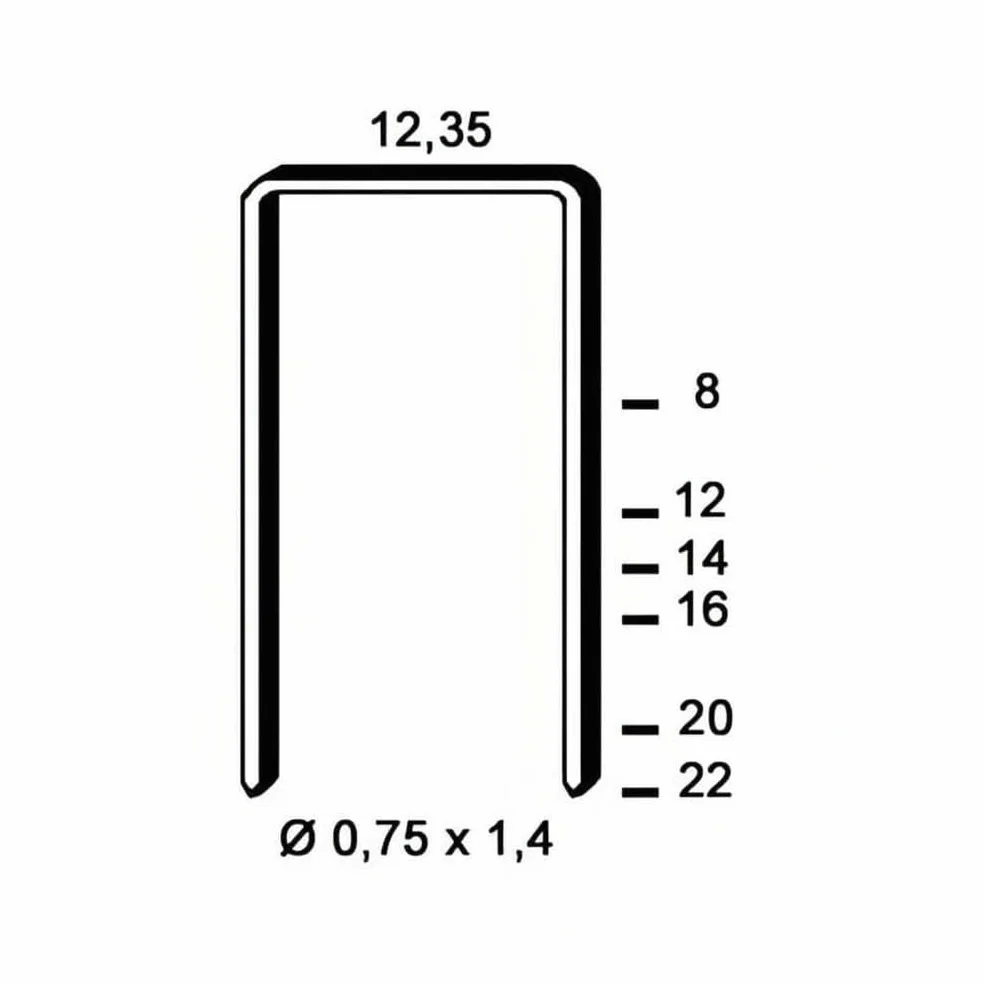 5000 punti metallici zincati Ak-20-12,35x20x0,75x1,4 mm - D-Work