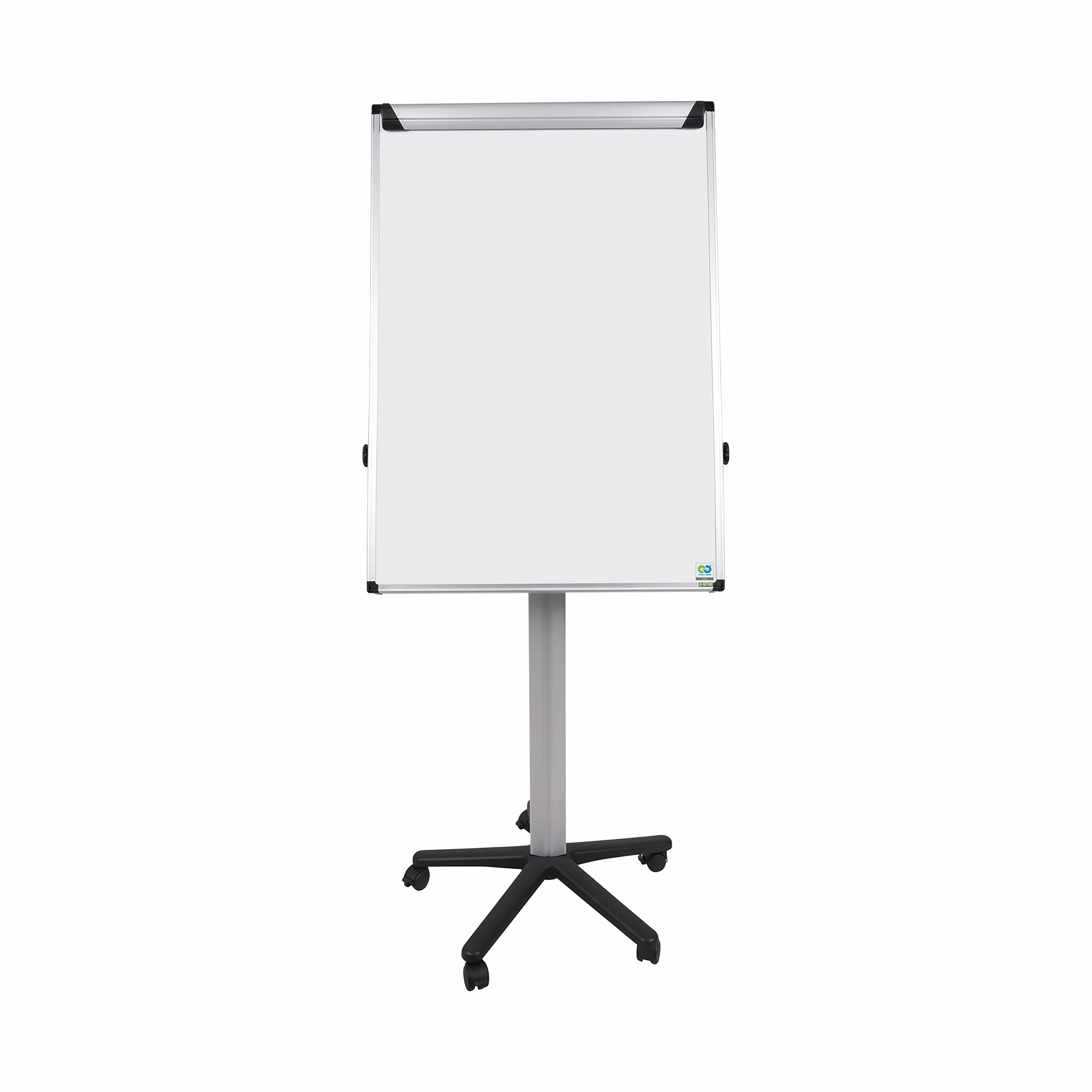 Bi-Office Lavagna Portablocco Mobile Earth, Cavalletto Treppiedi Ecologico, Superficie Cancellabile a Secco e Magnetica, Struttura Nera, 700 x 1000 mm (Euro)