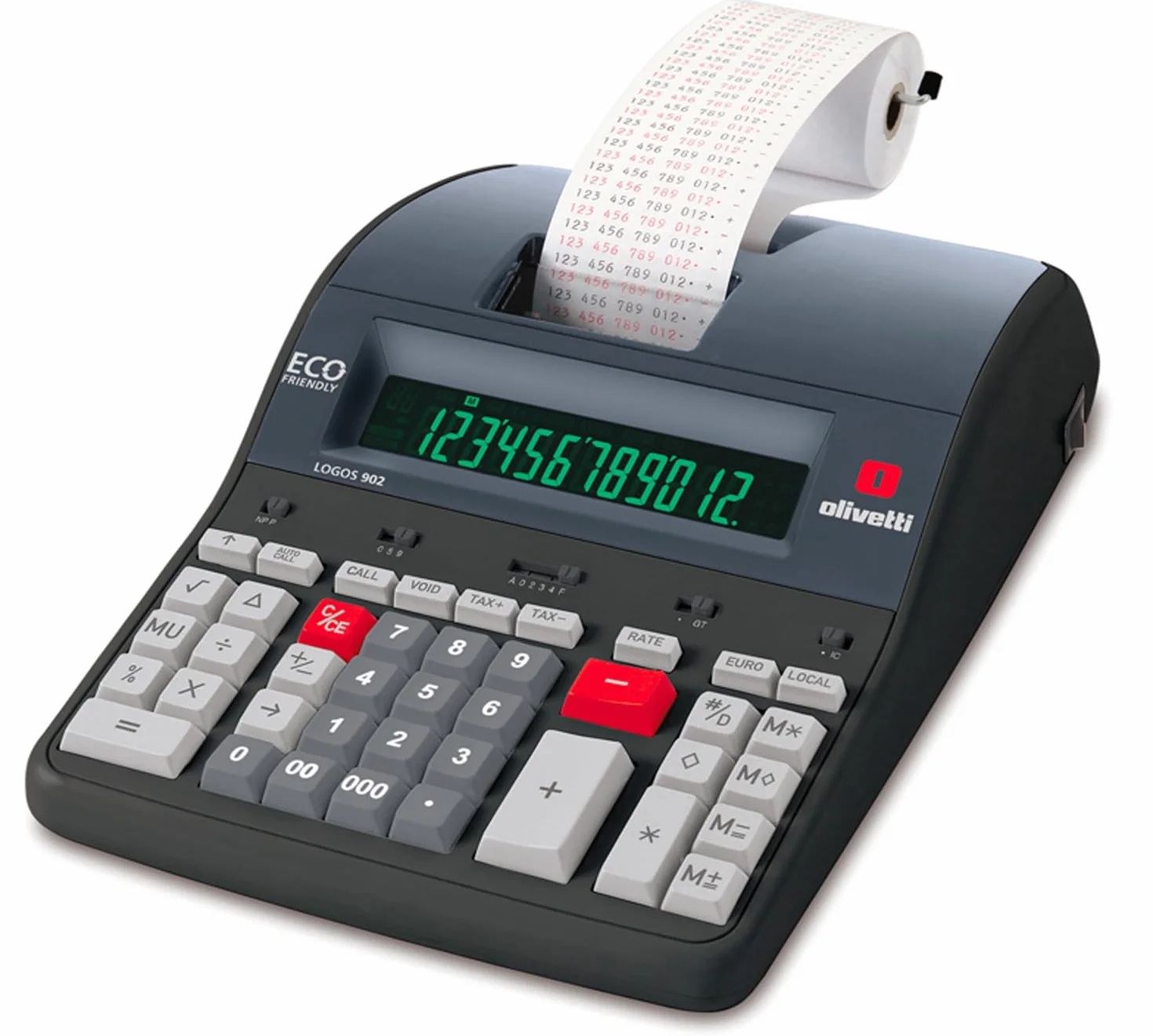 Olivetti Logos 902 Calcolatrice, Display a 12 cifre, Nero