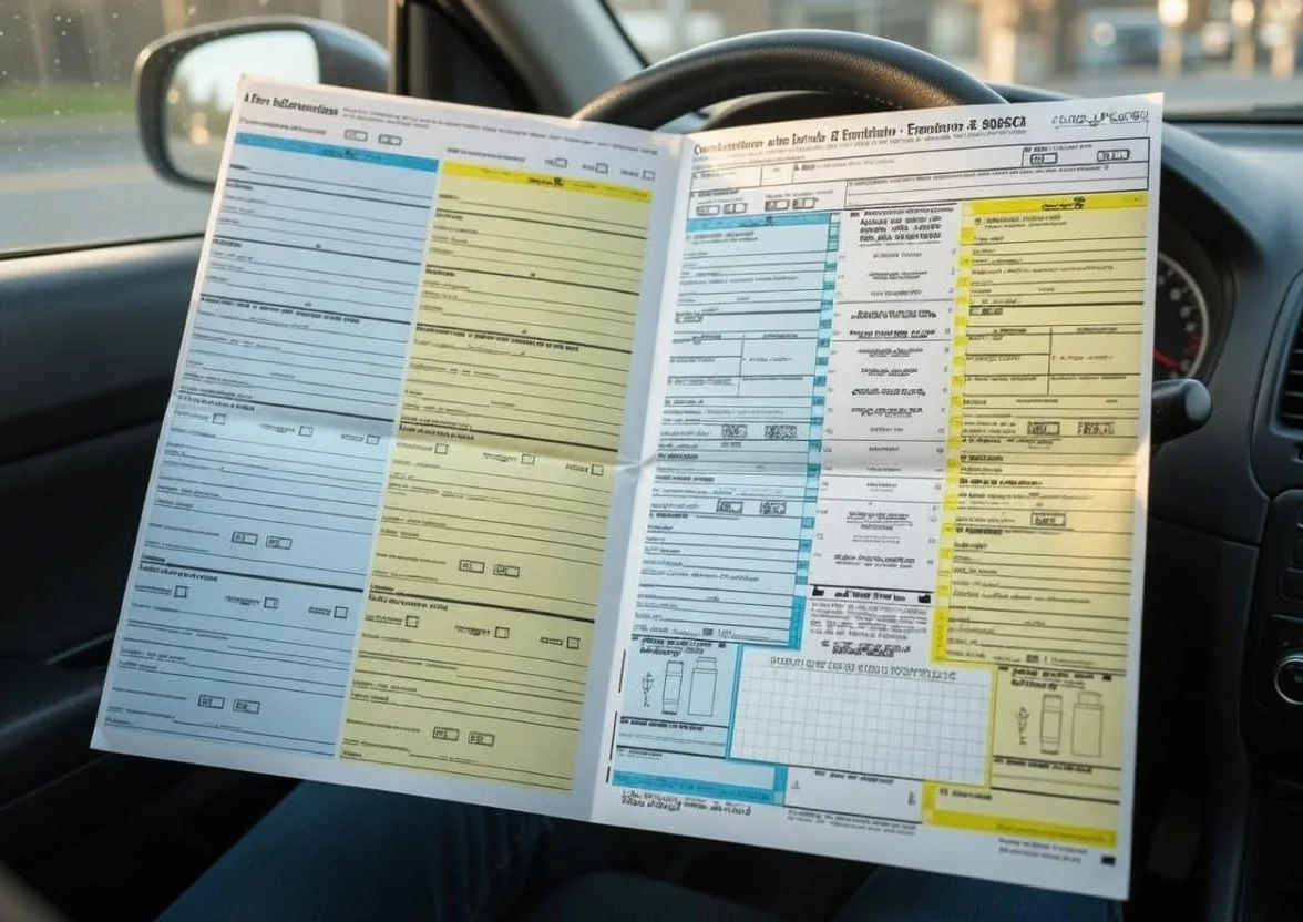 Modulo CID-CAI Constatazione Amichevole Incidente 3 Pezzi Assicurazione Auto Blu