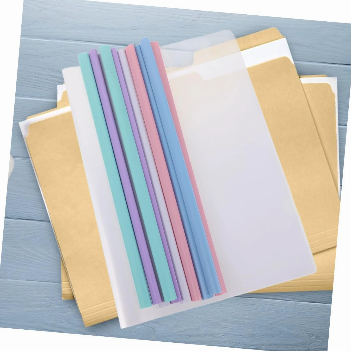 Cartelline Portadocumenti A4 50 Pezzi in Plastica Trasparente | Facile Classificazione, Superficie Anti-splashing, per Imprese e Scuole Colore Casuale