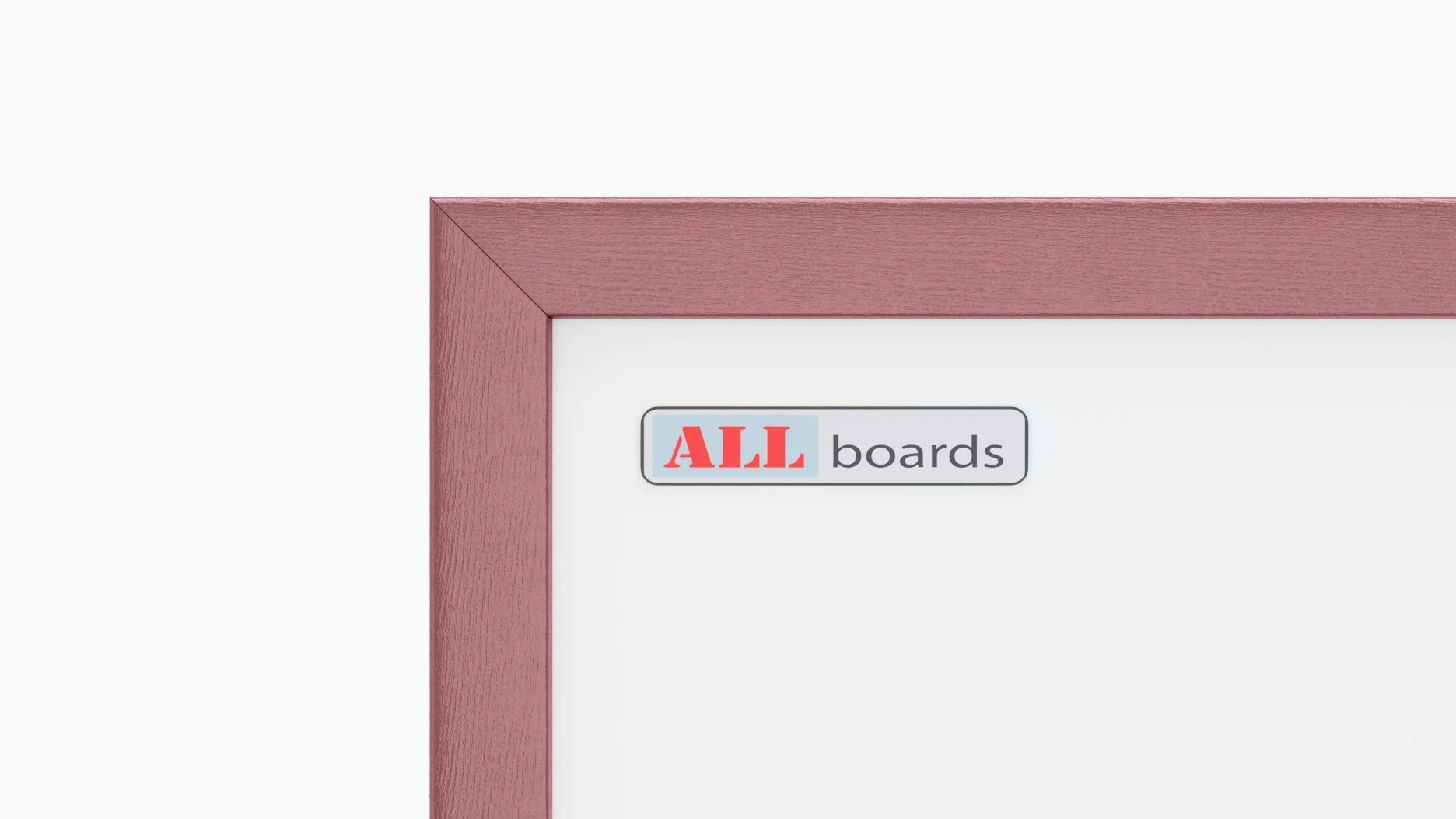 ALLboards Lavagna Magnetica Cancellabile a Secco Bianca con Cornice Rosa in Legno 90×60 cm