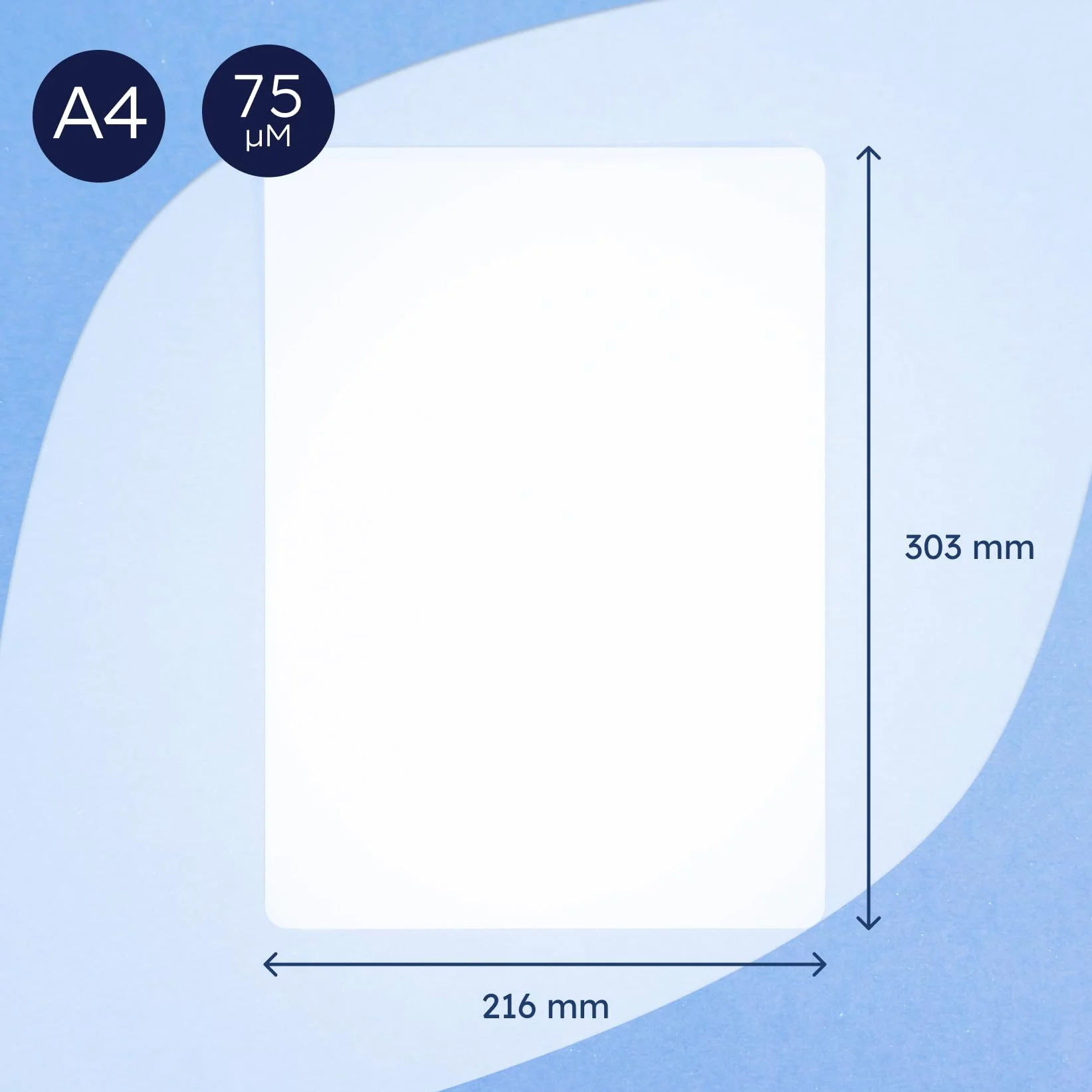 Raylu Paper® Buste per Plastificazione 100 pezzi trasparenti lucide A4 75 micron fogli termici per plastificatrice